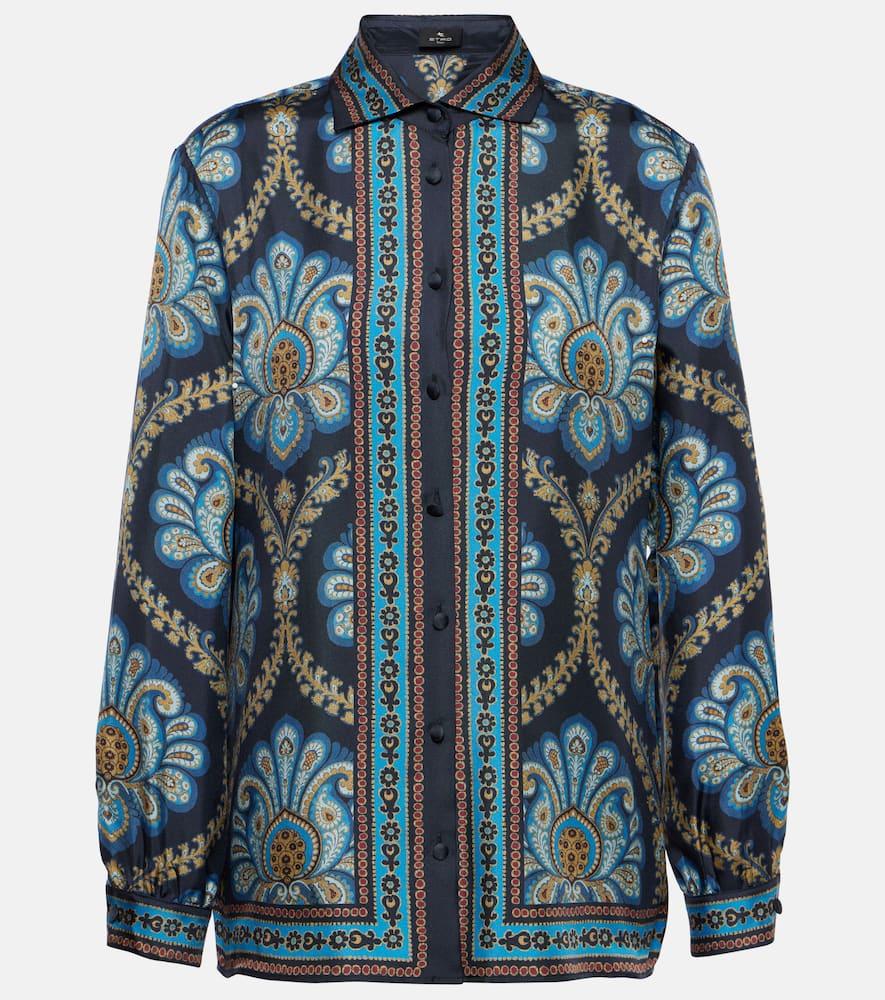 etro printed silk twill shirt
