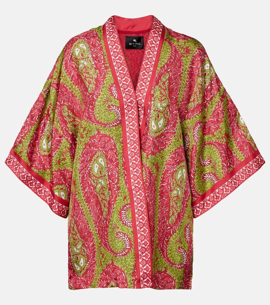 etro printed silk twill wrap jacket