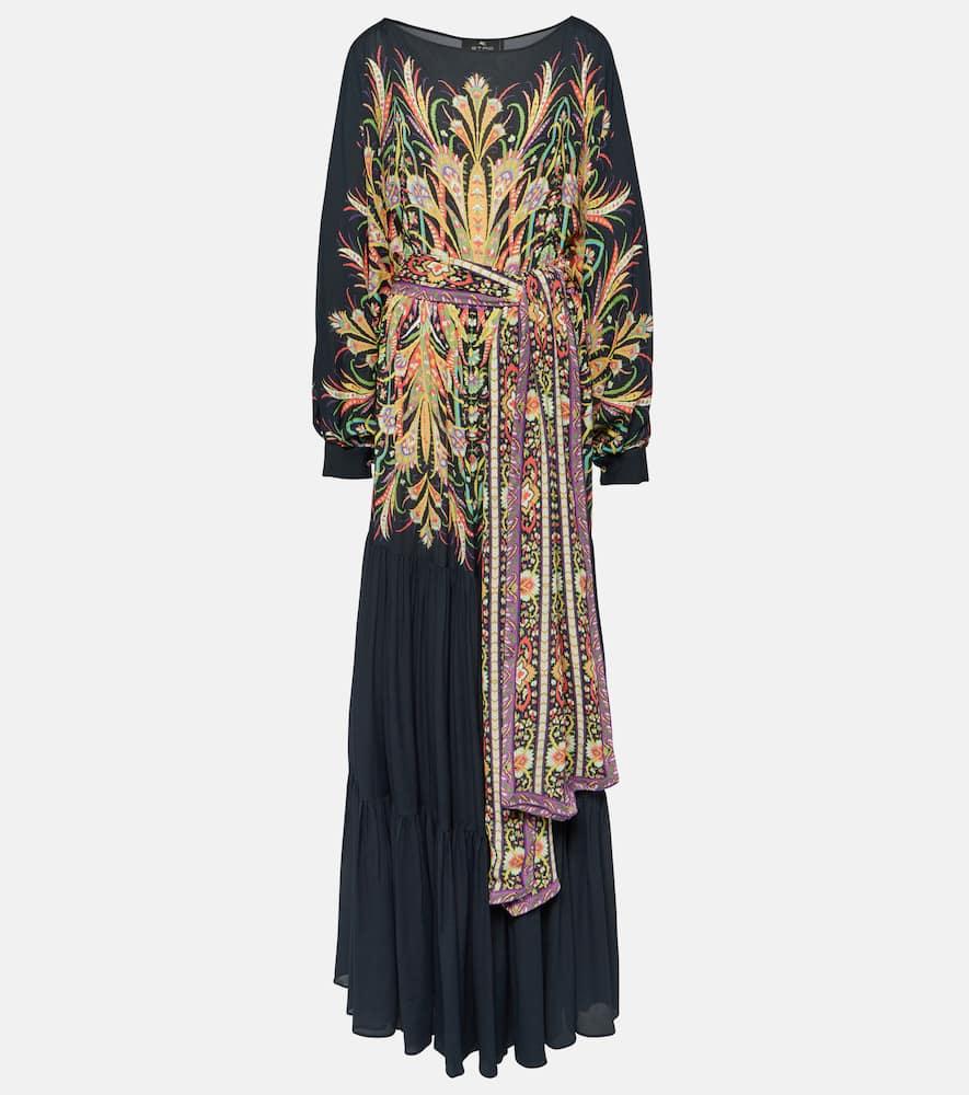 etro printed tiered gown