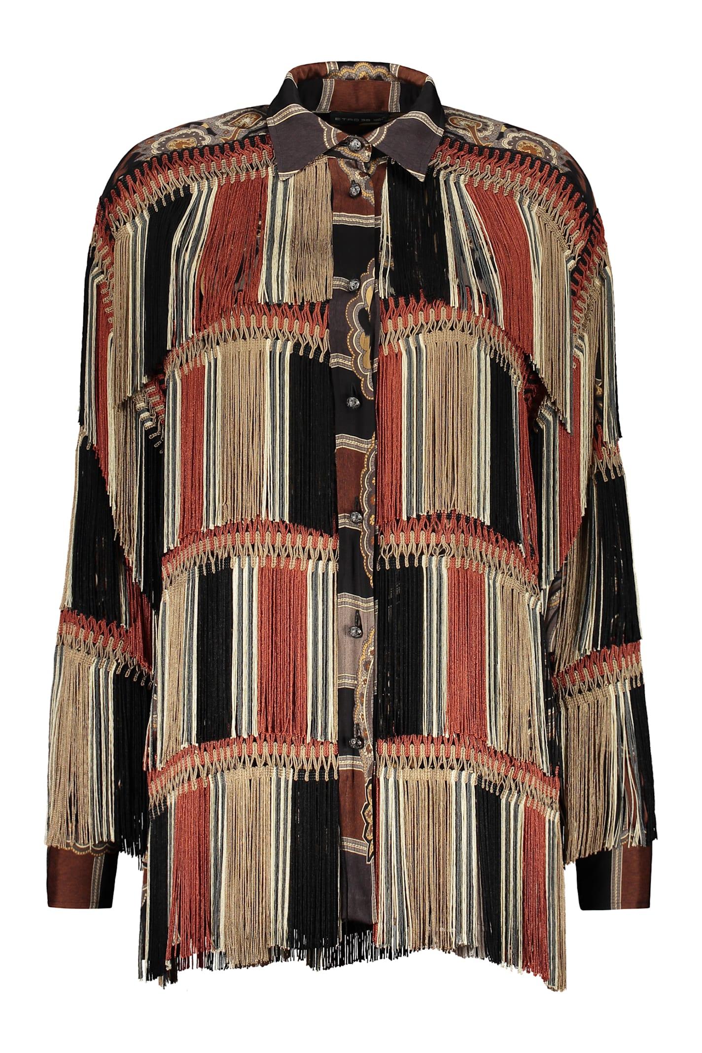 etro printed viscose shirt