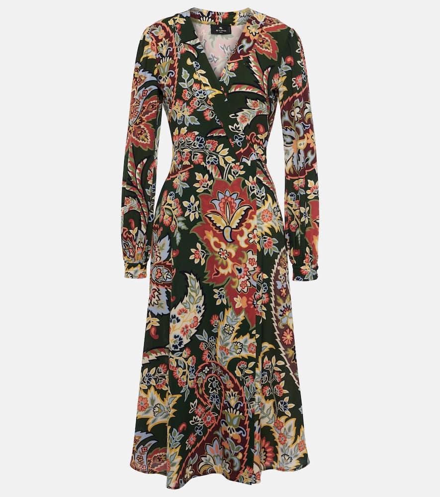 etro printed wrap dress
