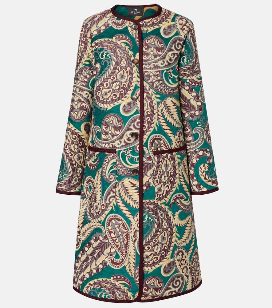 etro reversible jacquard coat