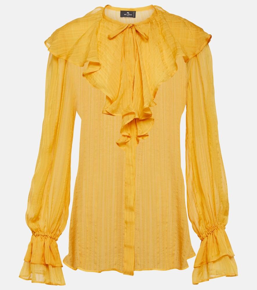 etro ruffled silk blouse