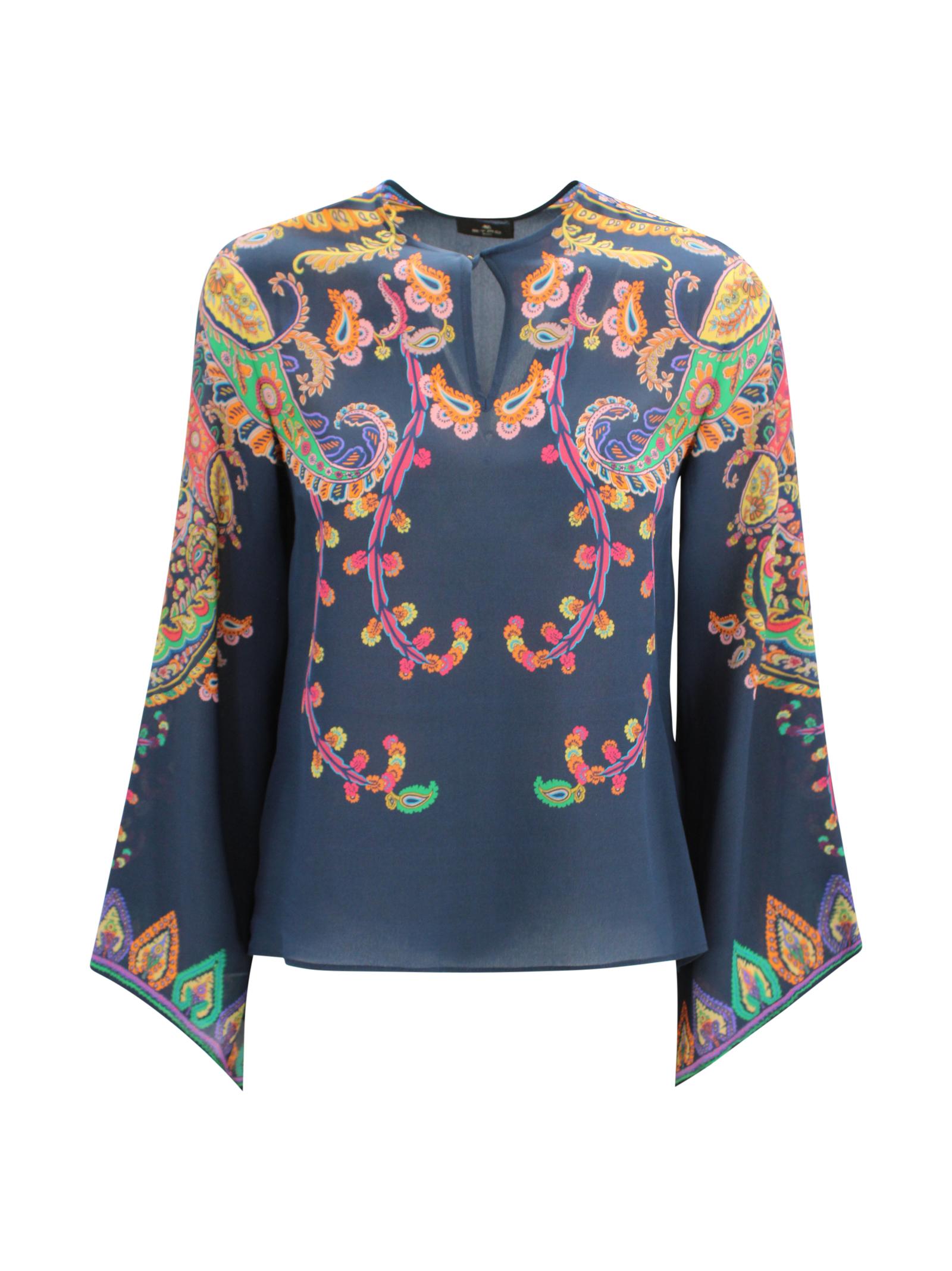 etro shirts blue silk - women