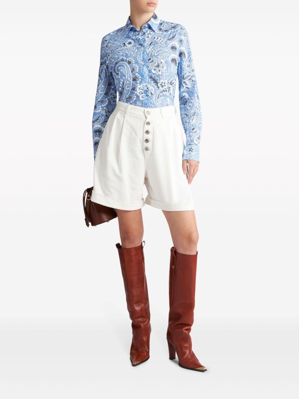 etro shirts clear blue cotton - women