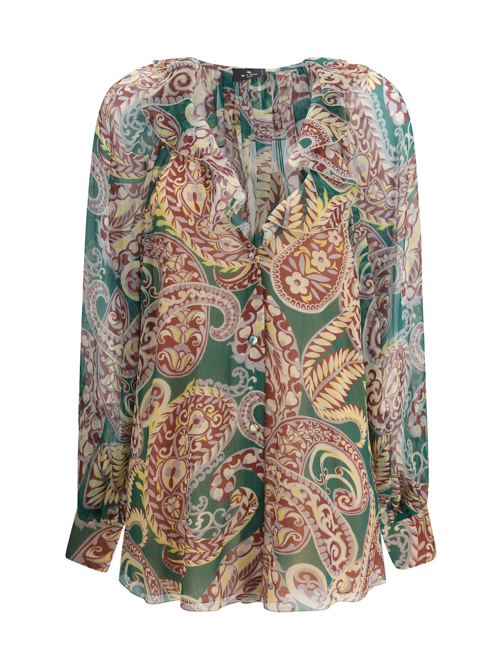 etro silk crepon shirt