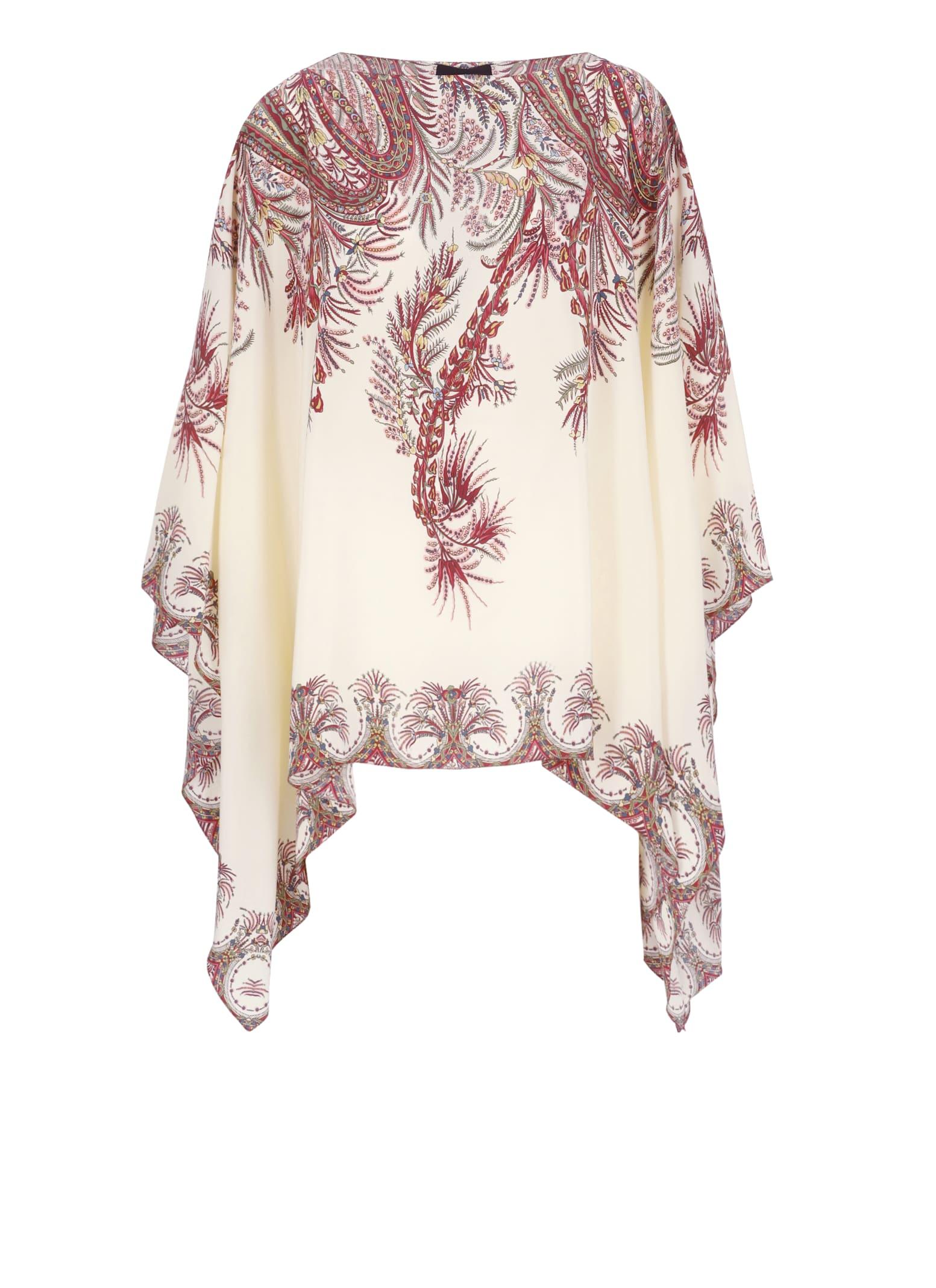 etro silk poncho top