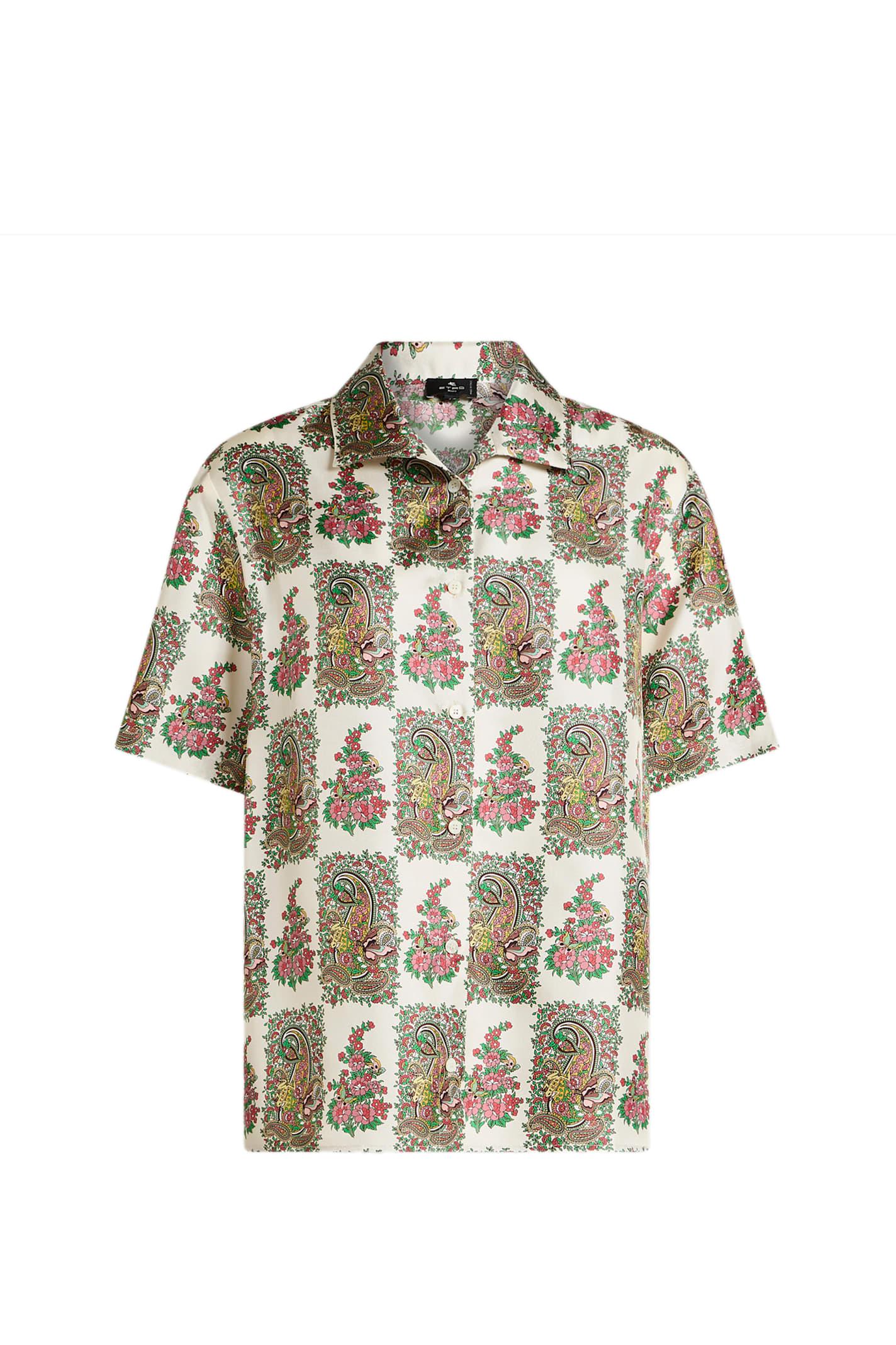 etro silk shirt with floral print