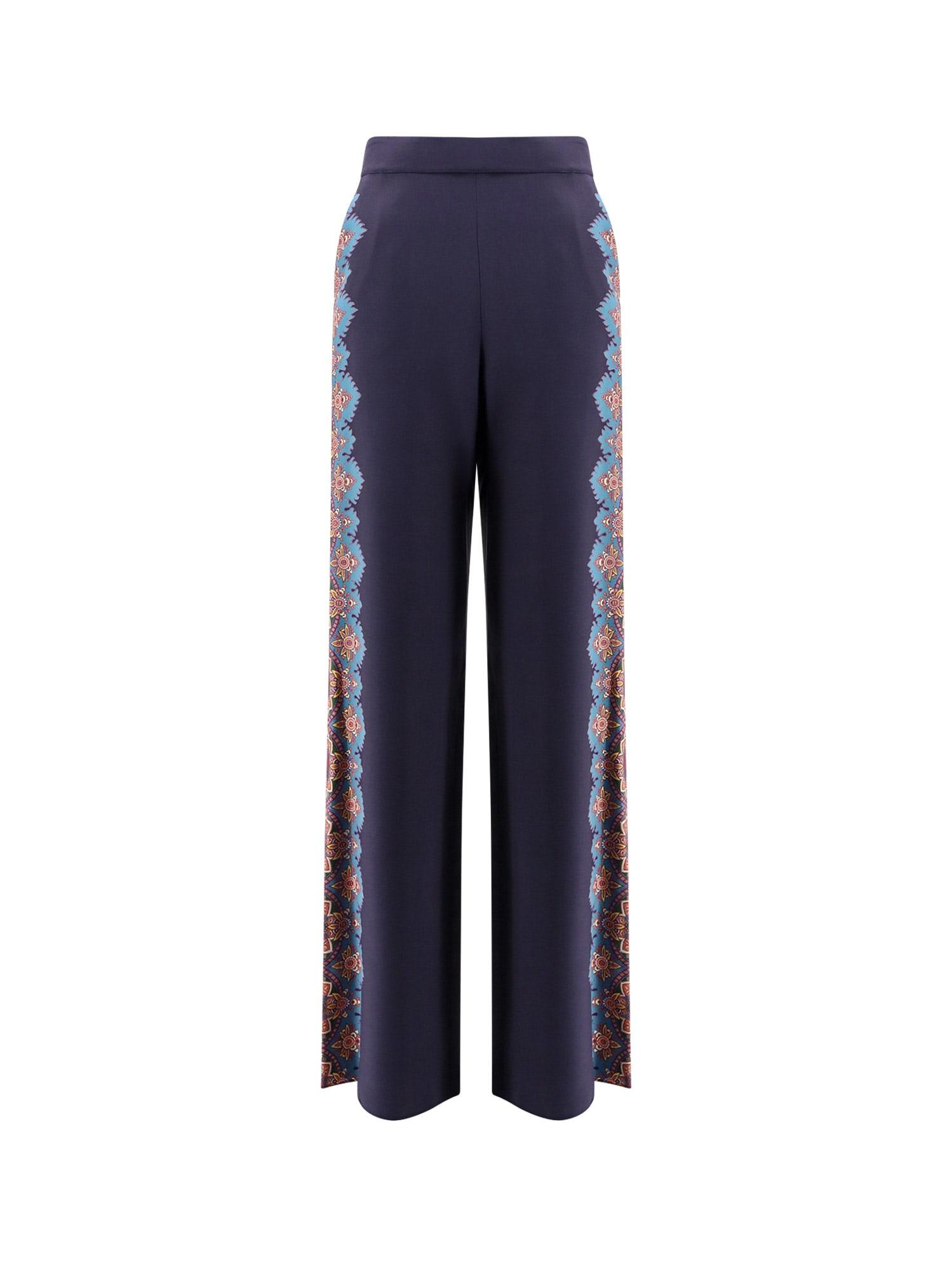 etro silk trousers with floral print