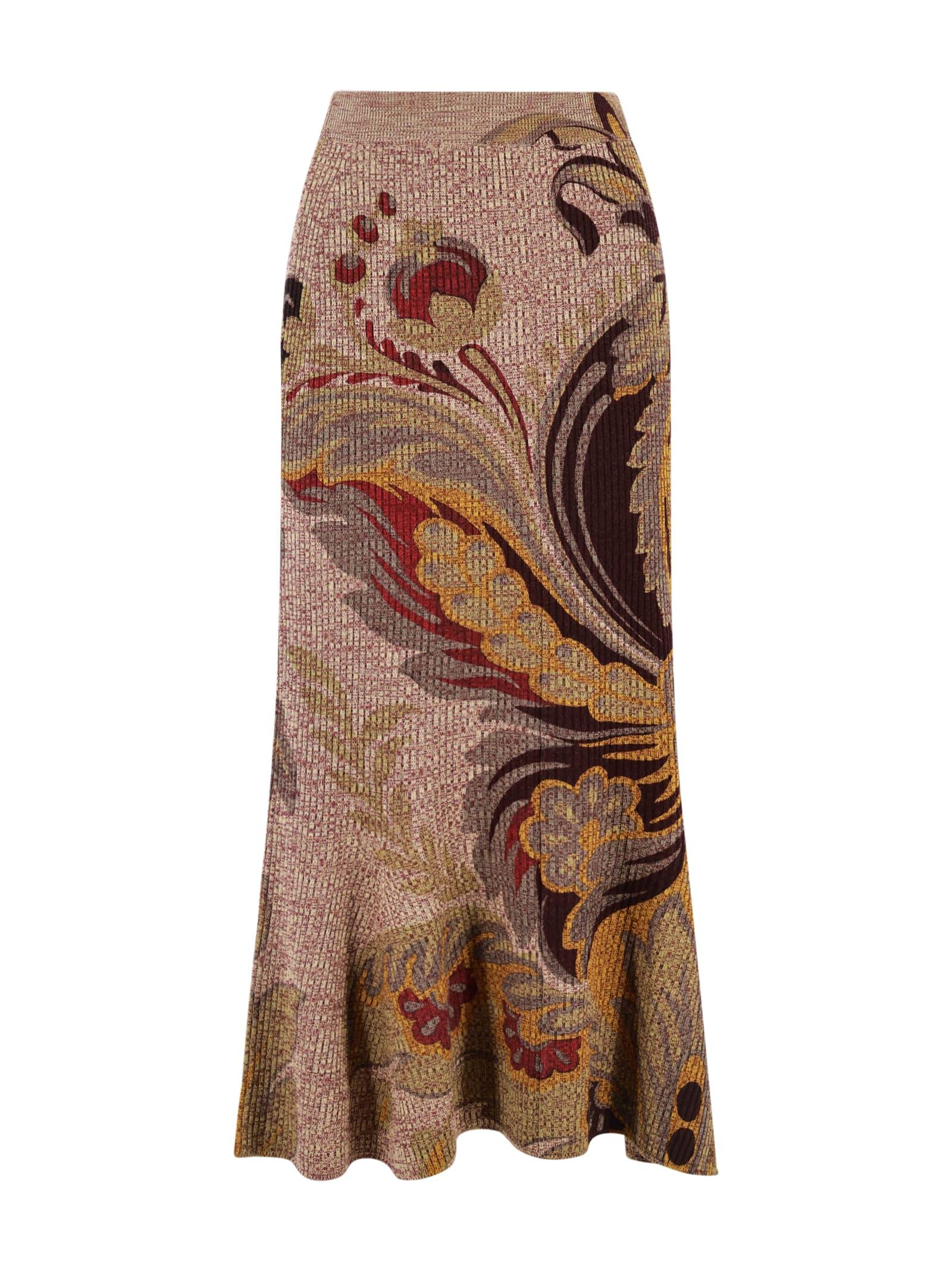 etro skirt to print floral paisley midi