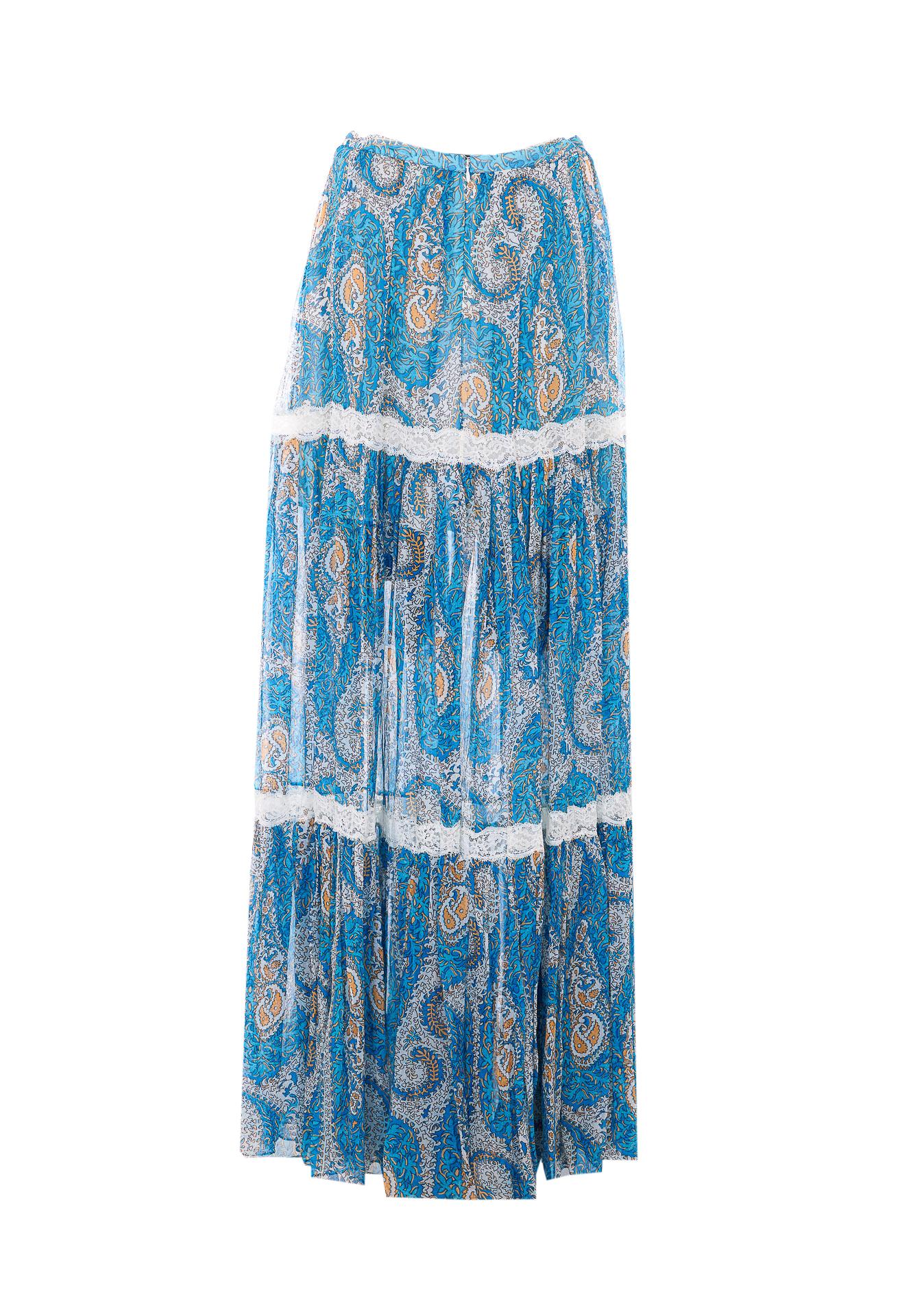 etro skirts blue silk - women