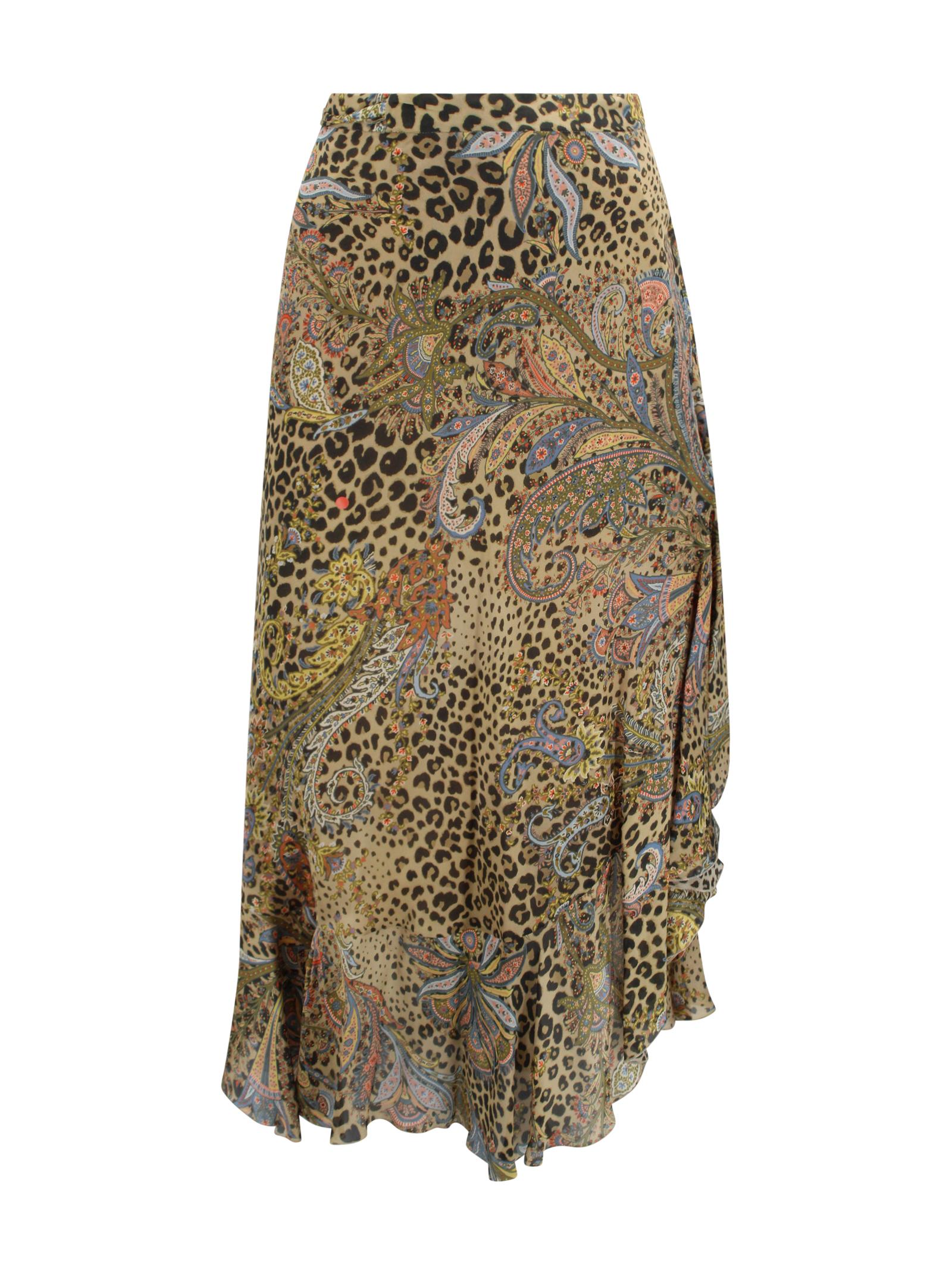 etro skirts dark brown silk - women