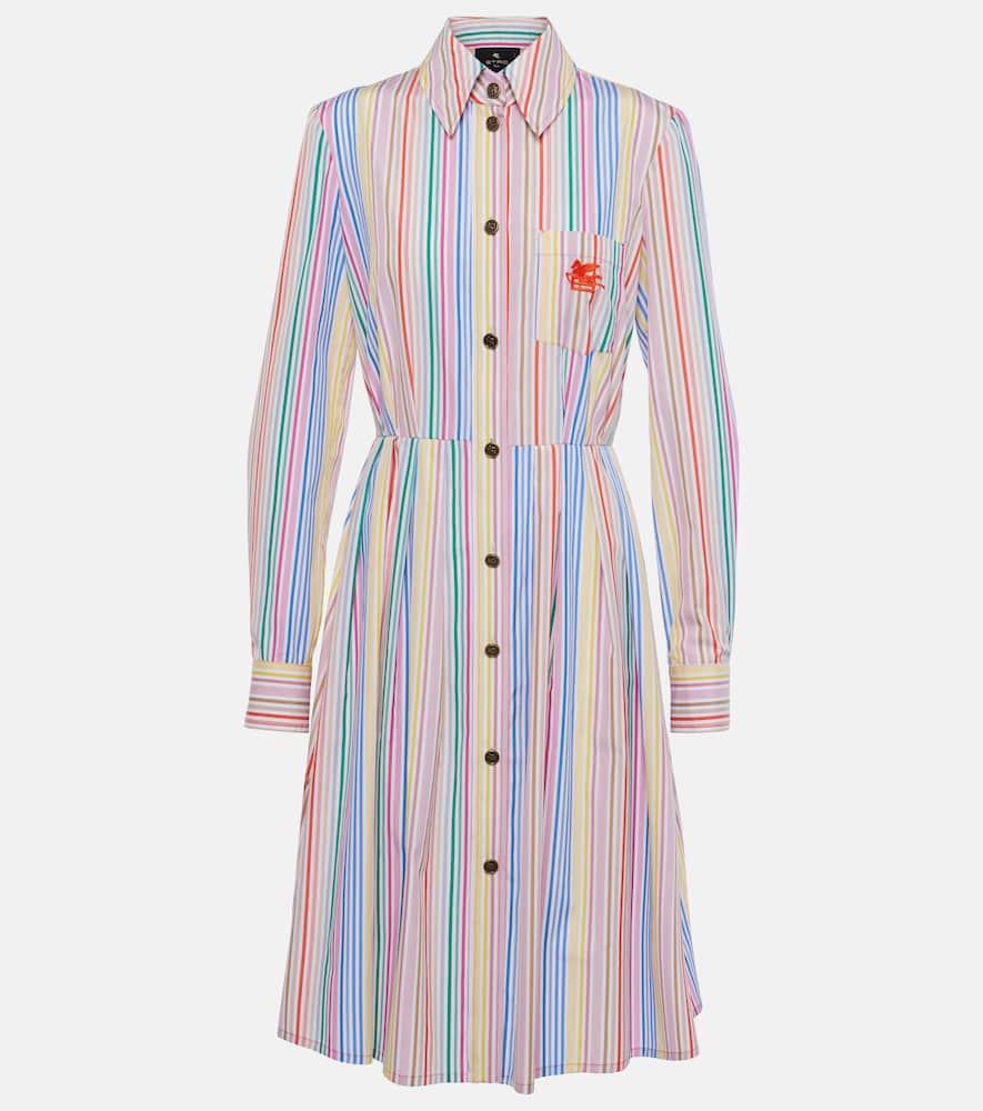 etro striped cotton shirt dress