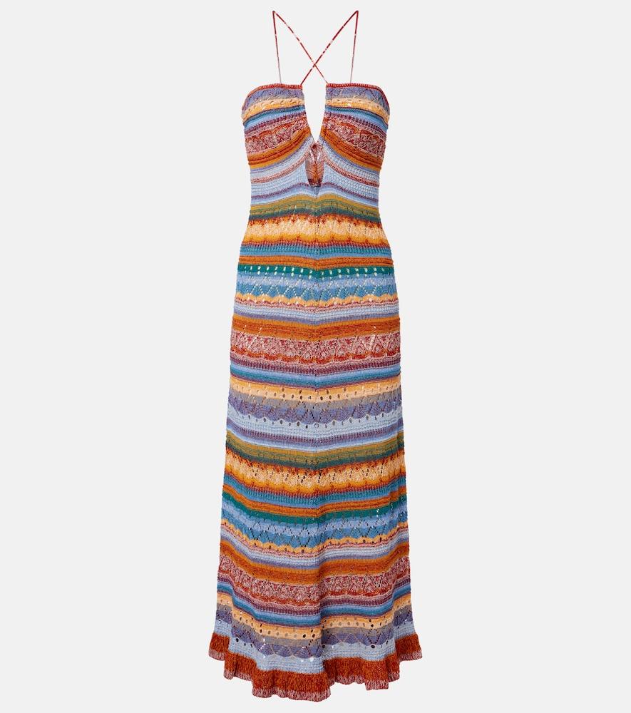 etro striped crochet cotton maxi dress