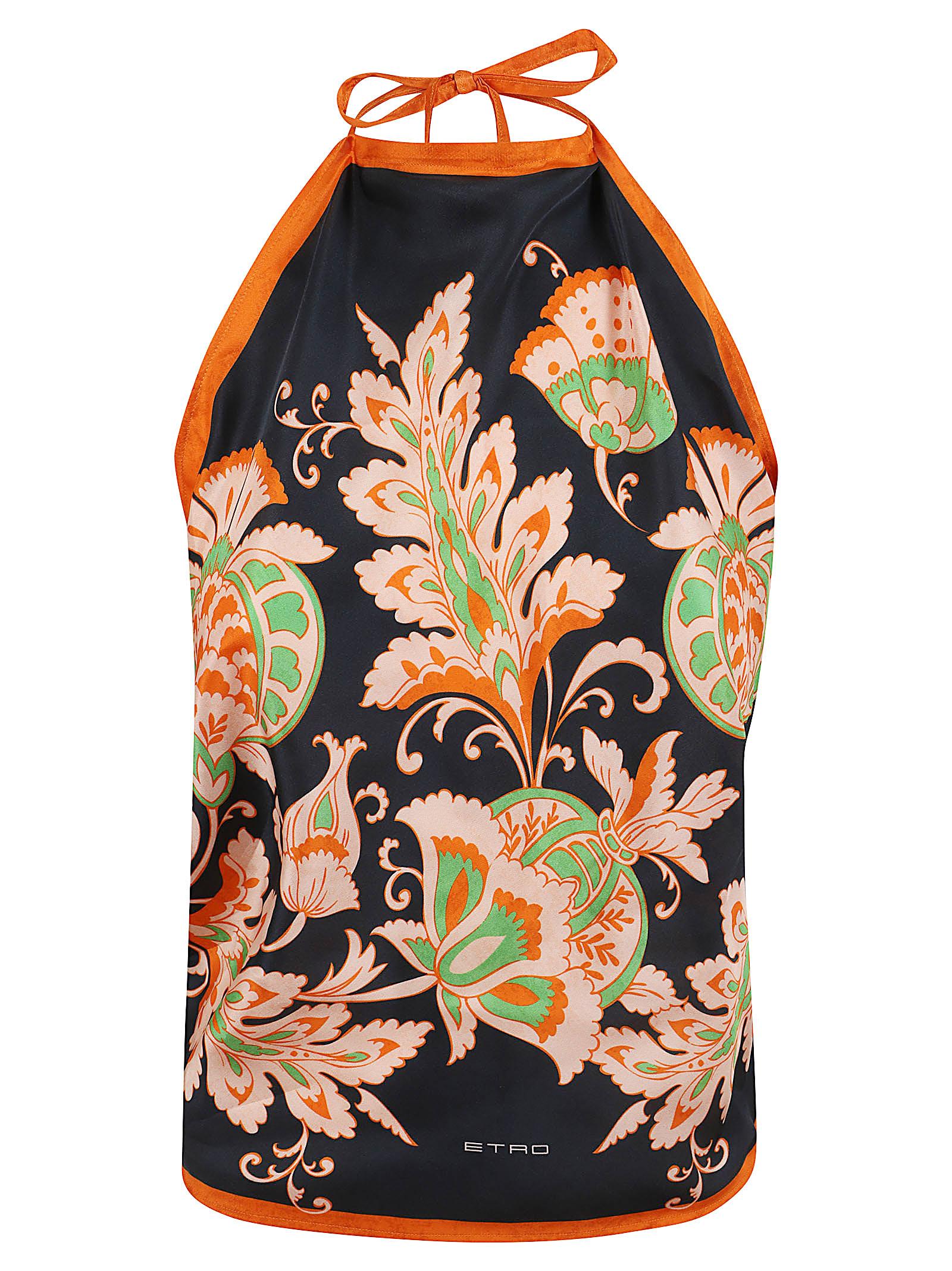 etro triangle tops woman multicolour seta top - women