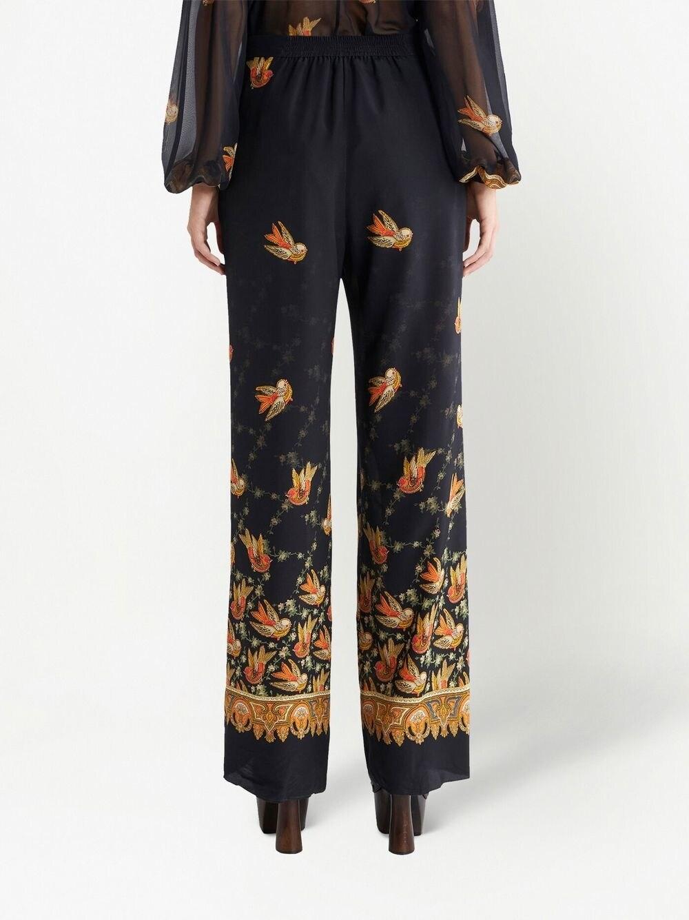 etro trousers black silk - women