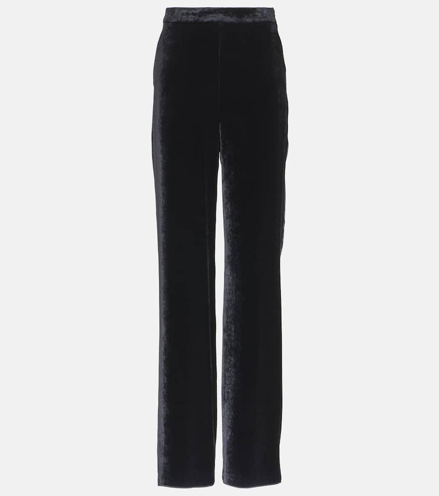 etro velvet straight pants