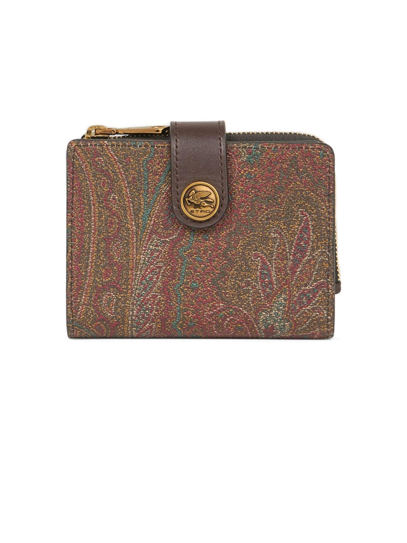 etro wallet in iconic paisley jacquard fabric