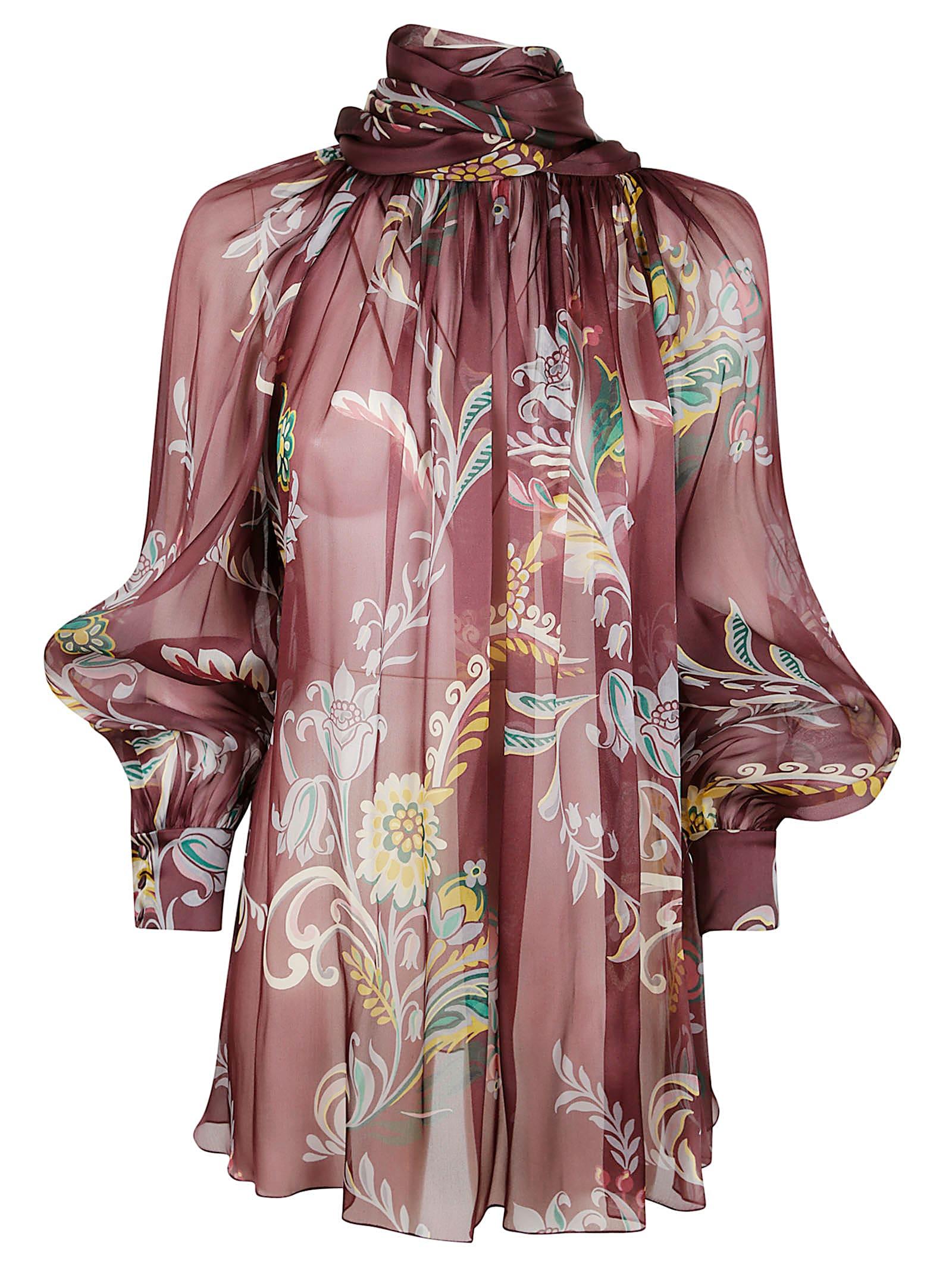 etro women`s ruched top with scarf