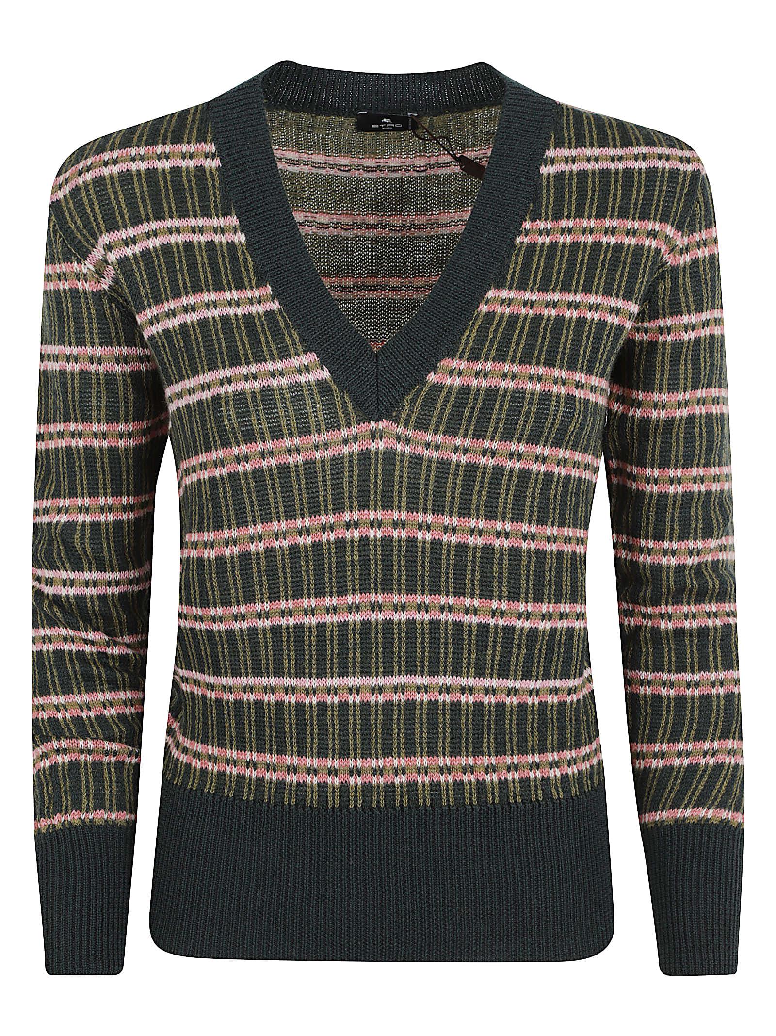 etro women`s v-neck knit top