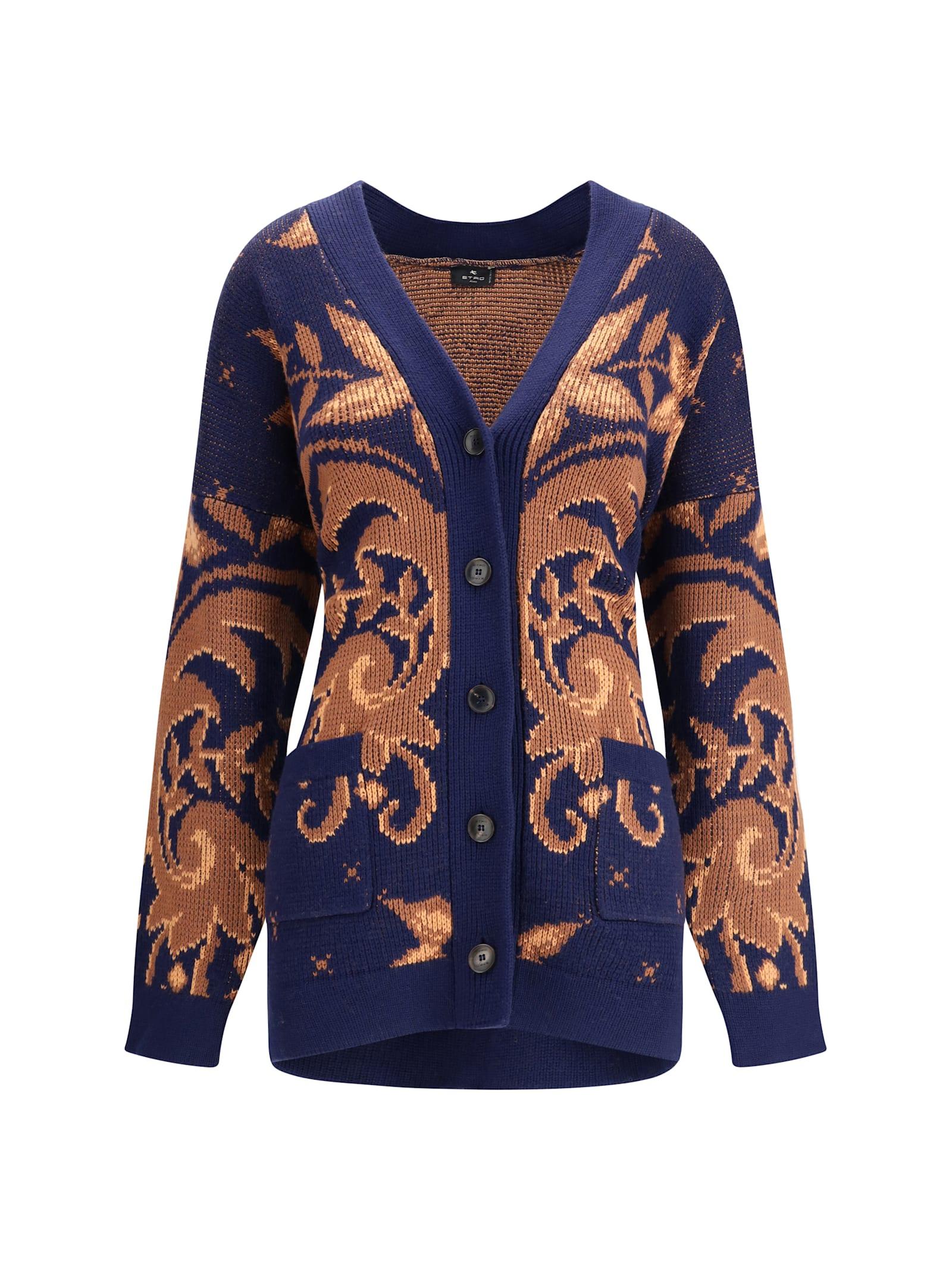 etro wool jacquard cardigan