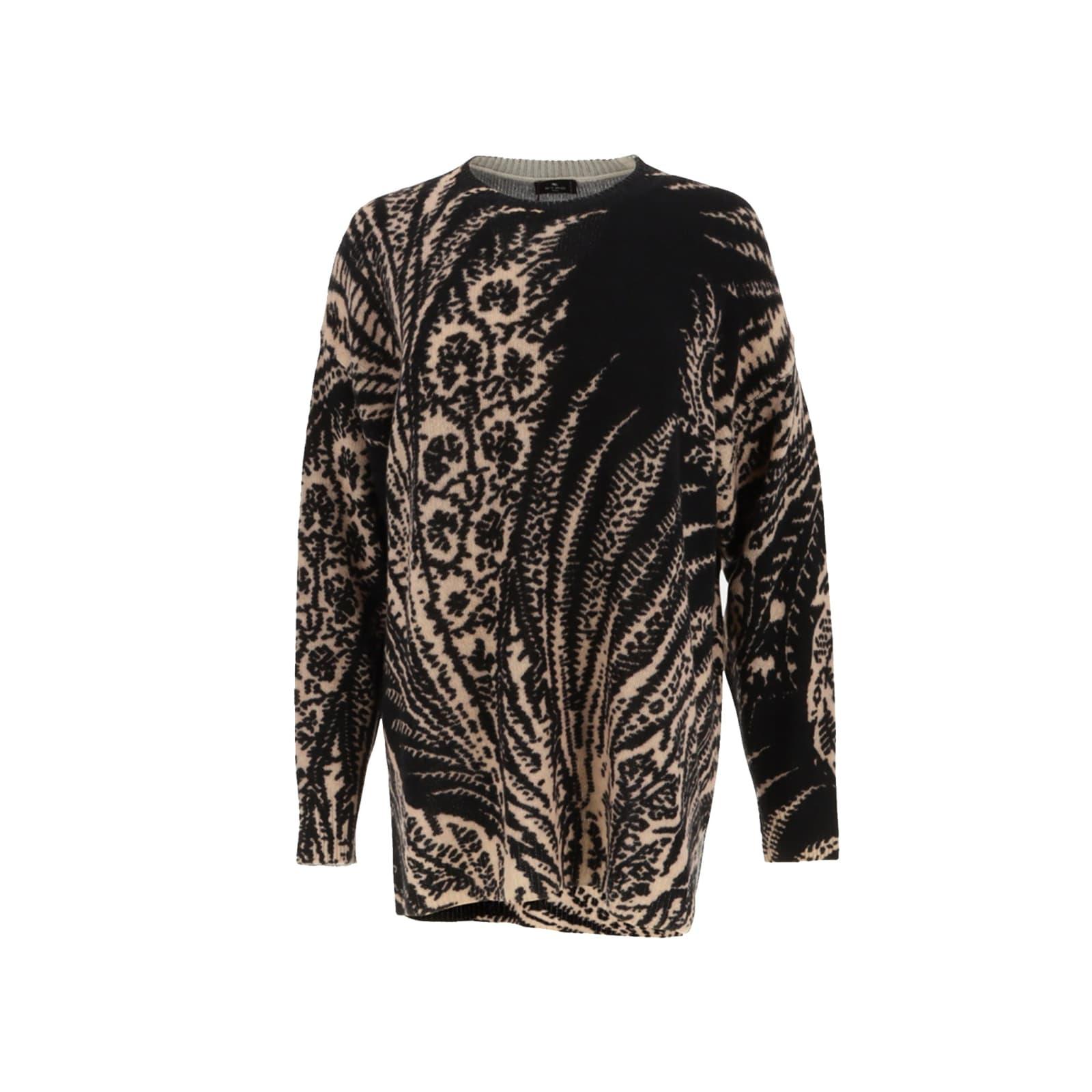 etro wool printed sweater