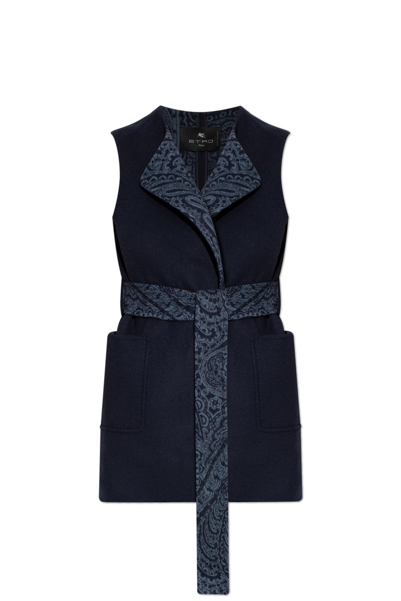 etro wool vest with belt