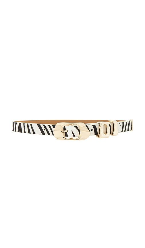ettika molten metal belt in black,white.