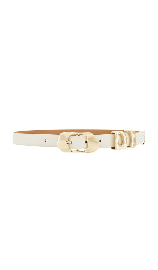 ettika molten metal belt in cream.