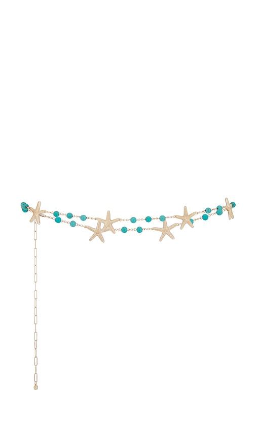 ettika starfish waist belt in blue.