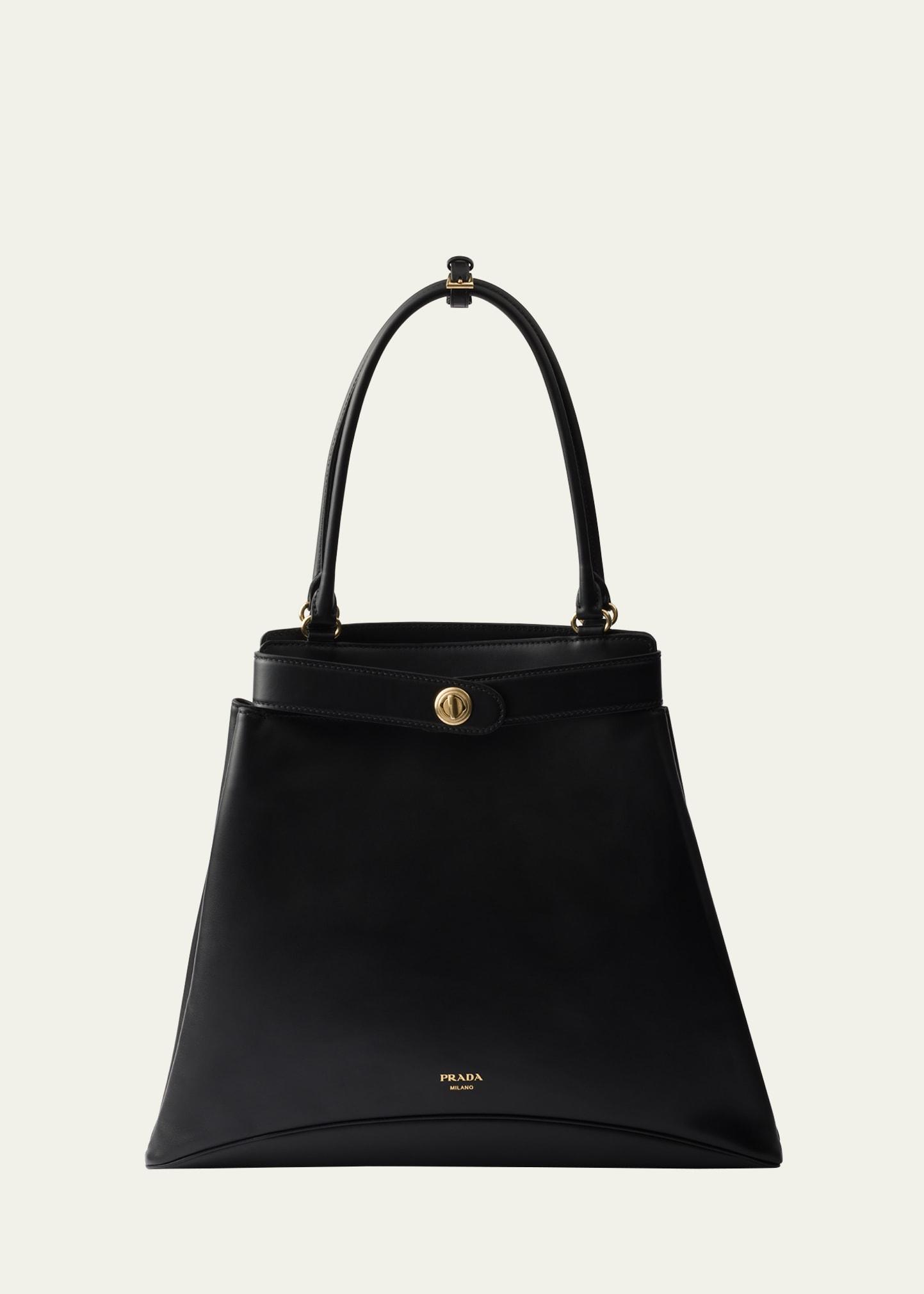 etude buckle leather shoulder bag