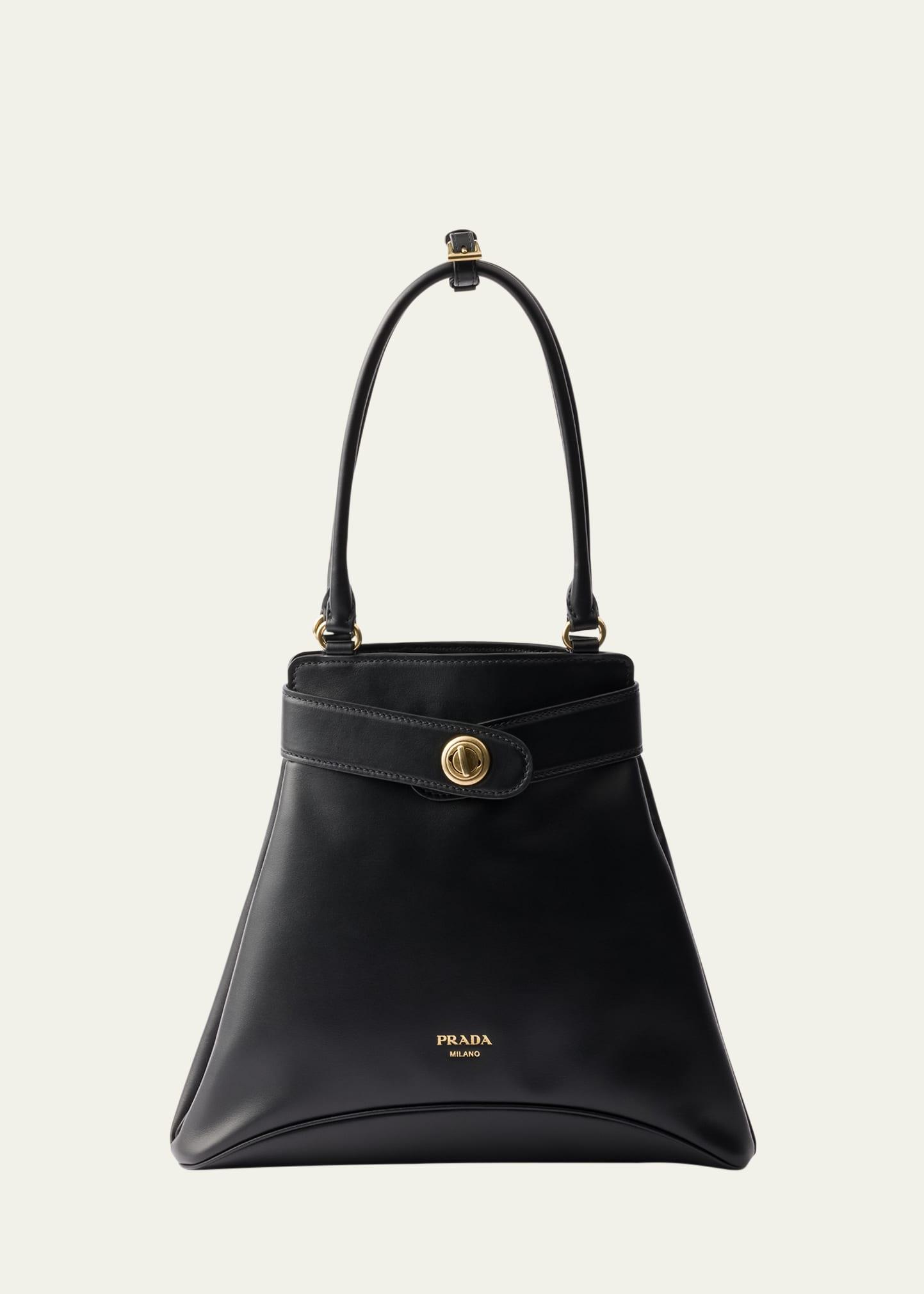 etude buckle leather shoulder bag