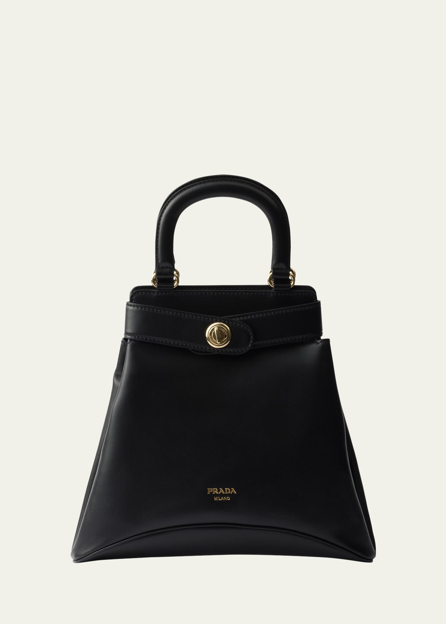 etude buckle leather top-handle bag