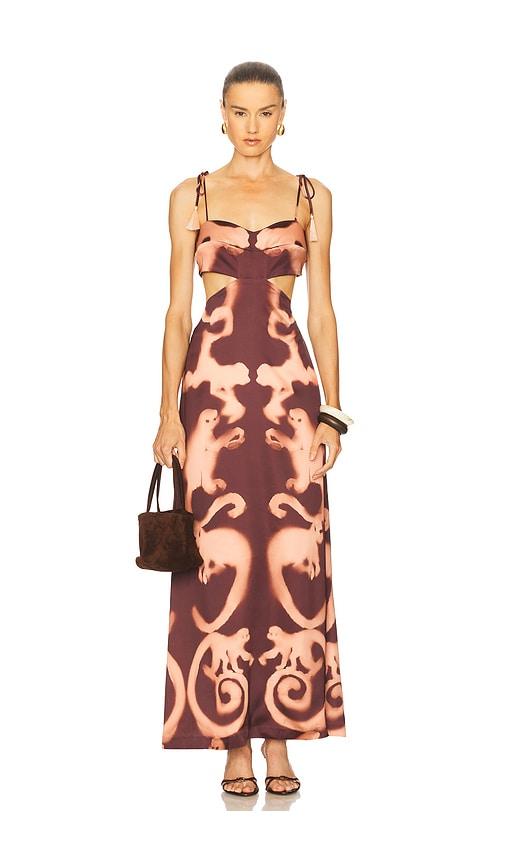 eugenia fernandez alba dress in brown.