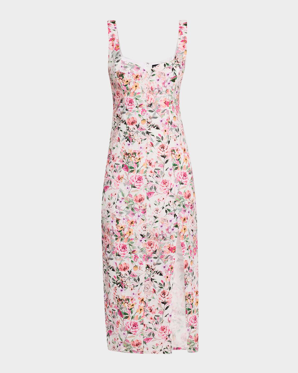 eugenia floral sleeveless midi dress