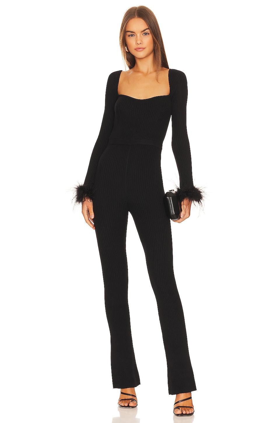 evana feather jumpsuit