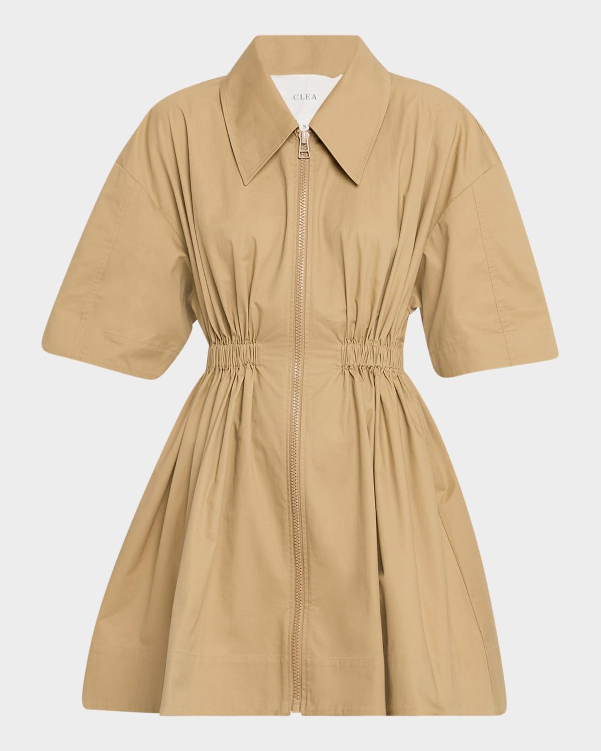 evander zip-front mini dress