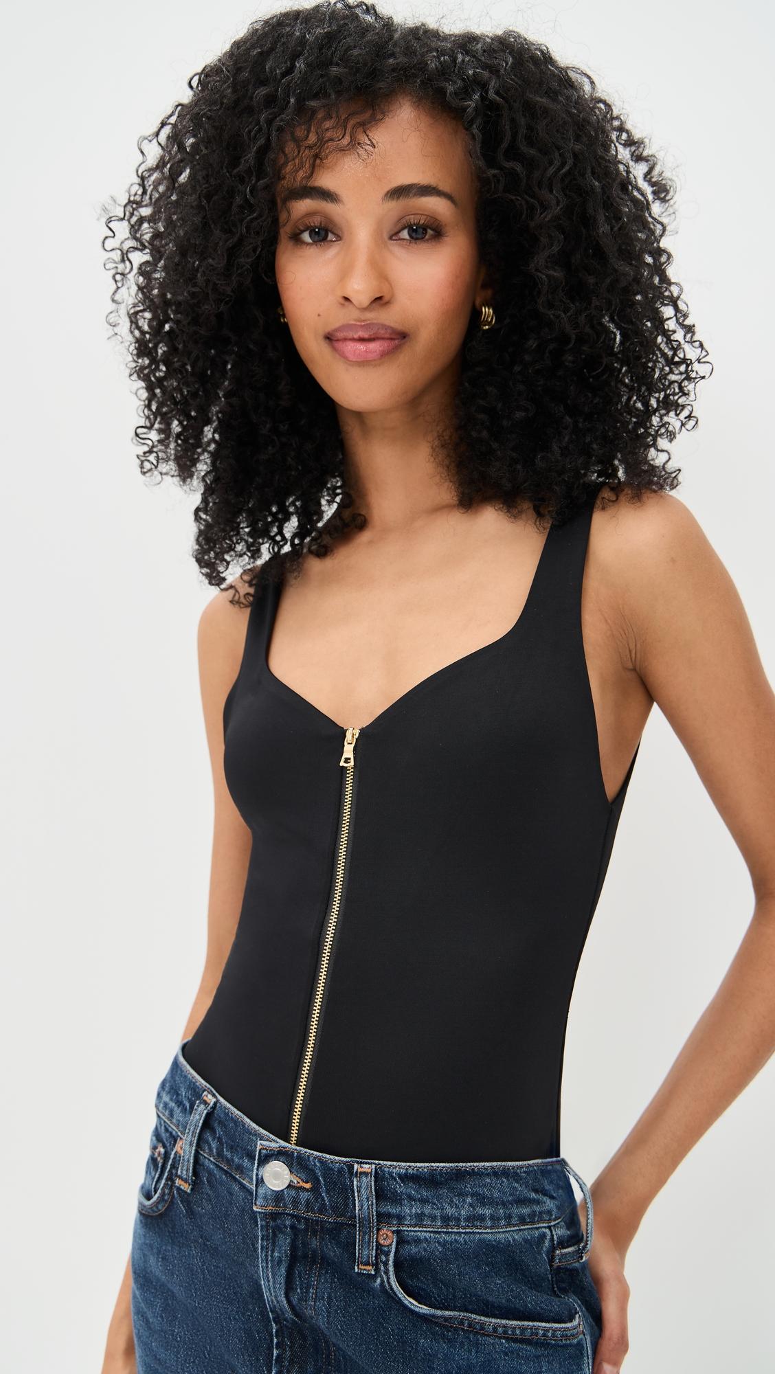 eve zip front thong bodysuit