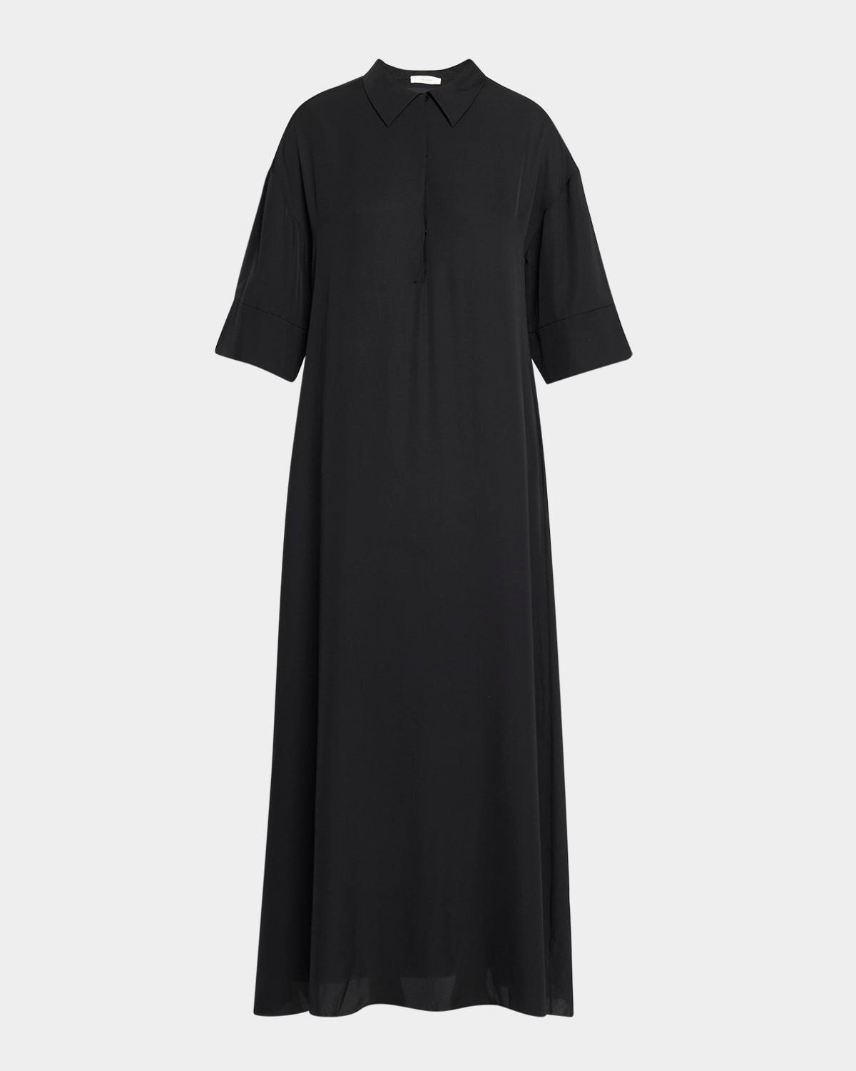 eveline 3/4-sleeve maxi shift shirtdress