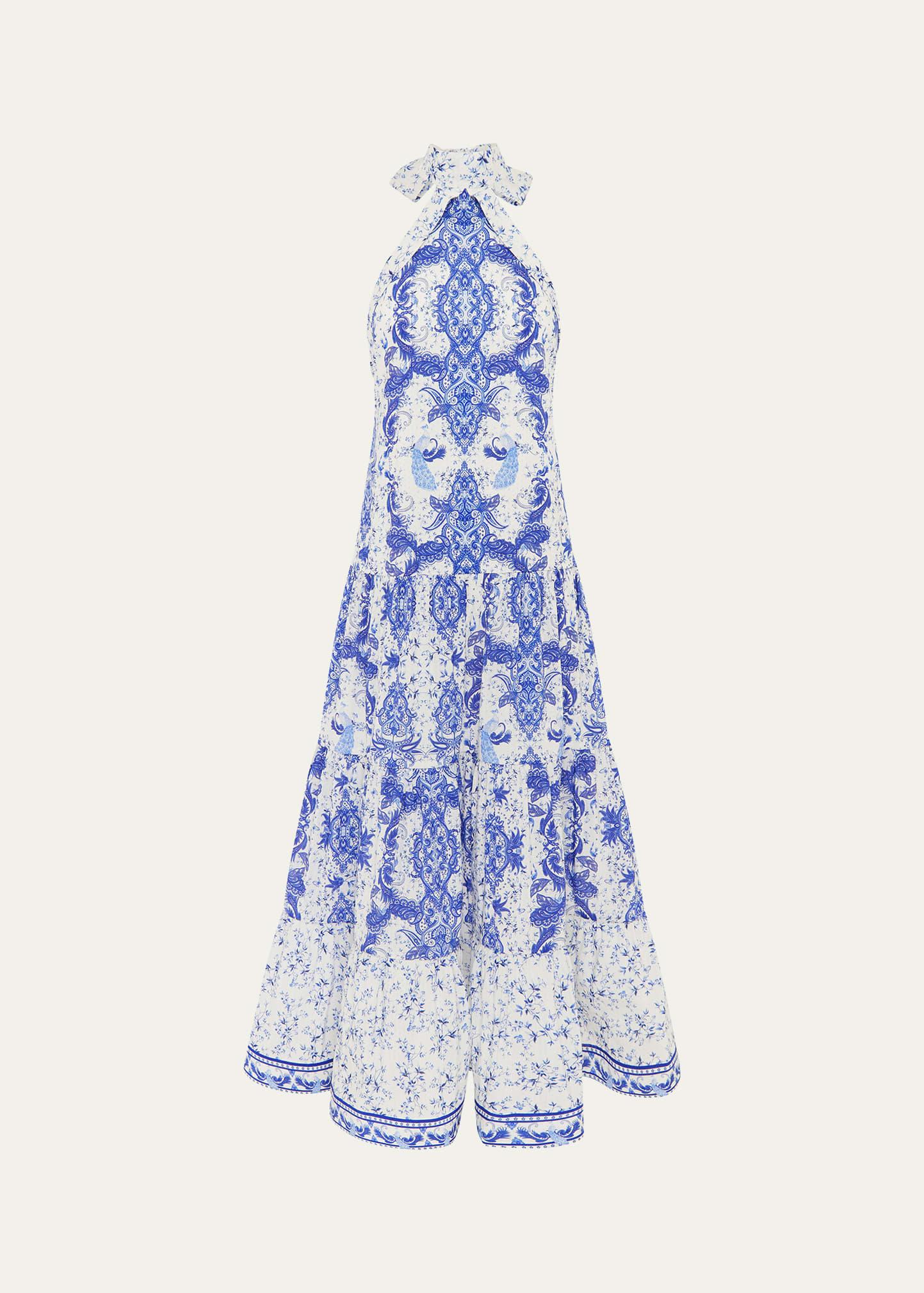 evelyn backless halter maxi dress