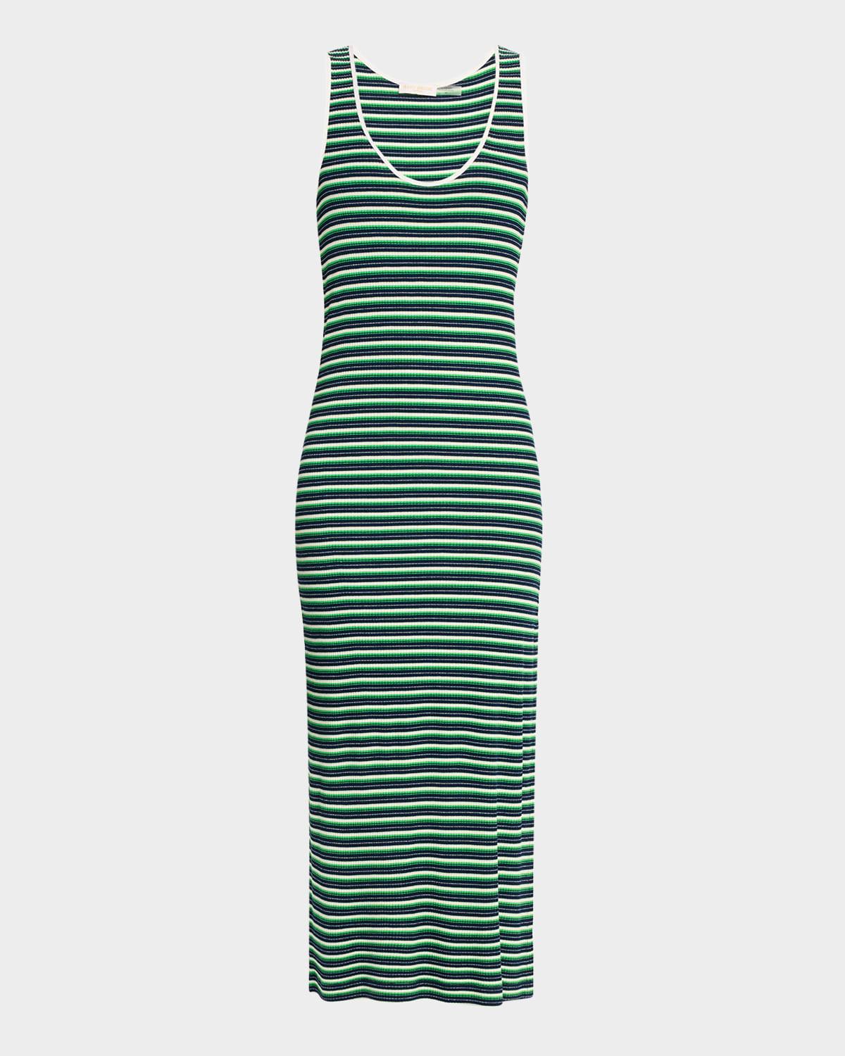everest stripe scoop-neck midi dress