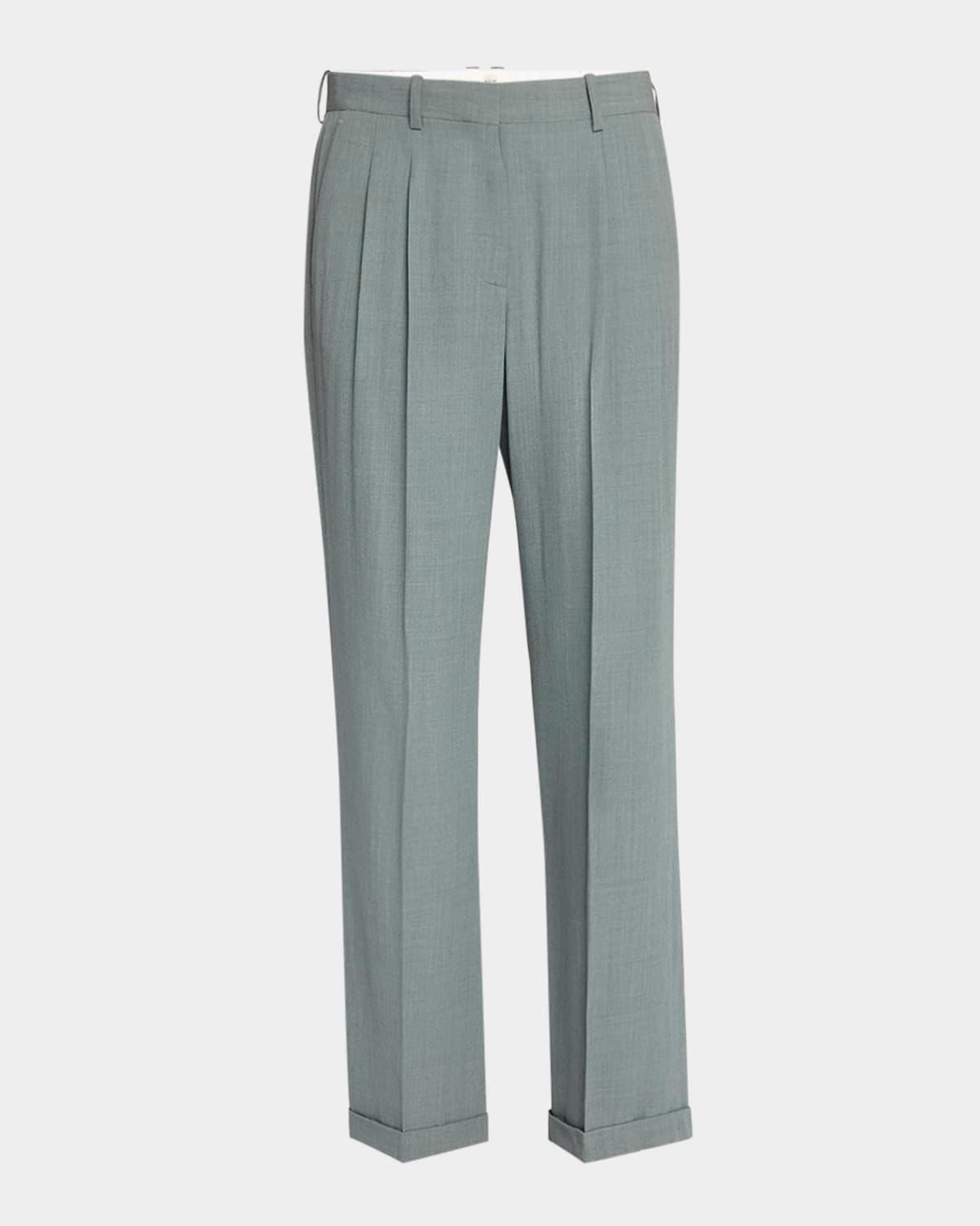 everhart pleated straight-leg pants