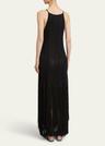 everly long viscose fringe knit dress