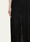 everly long viscose fringe knit dress
