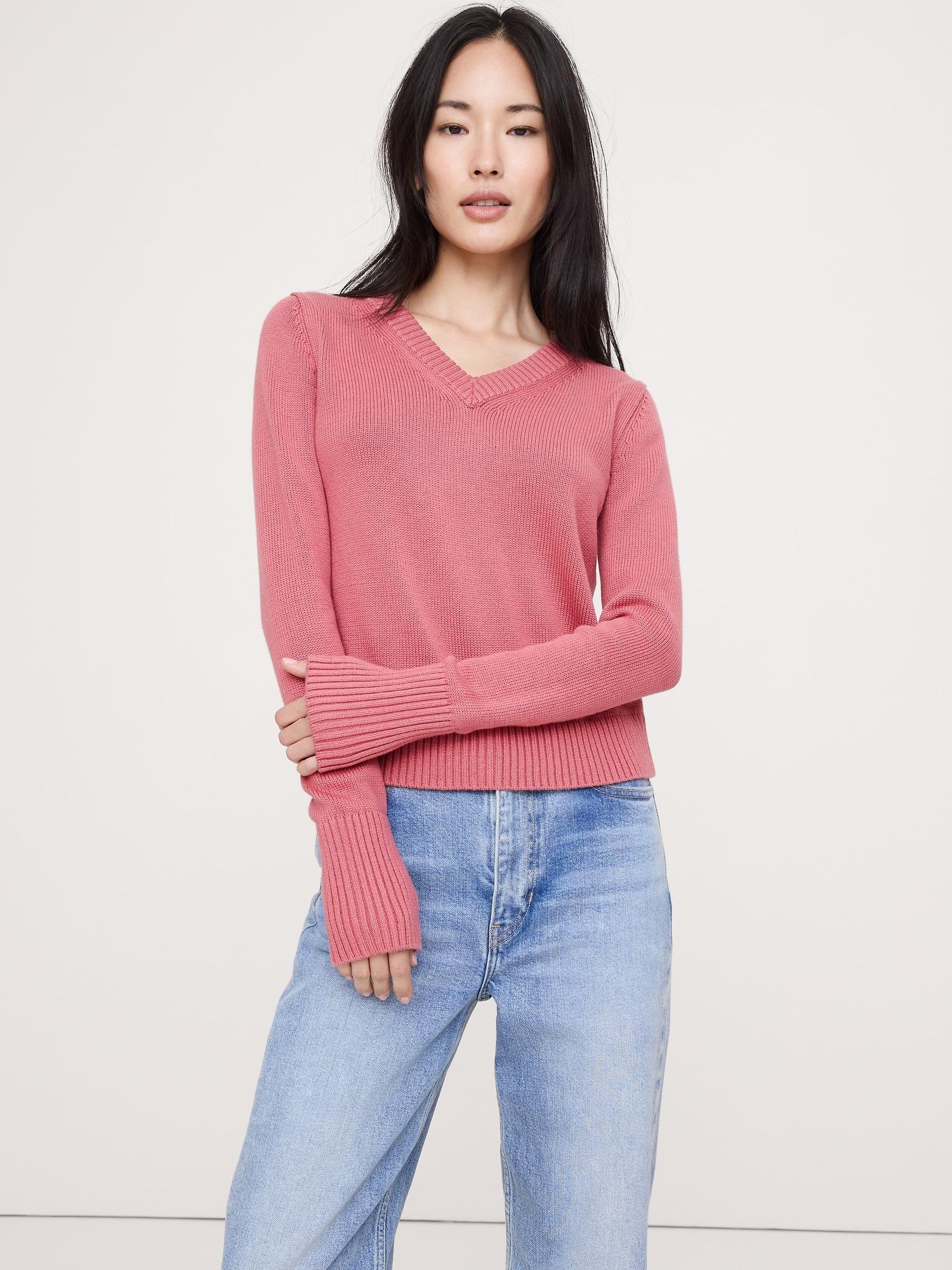 eversoft cotton-silk v-neck sweater