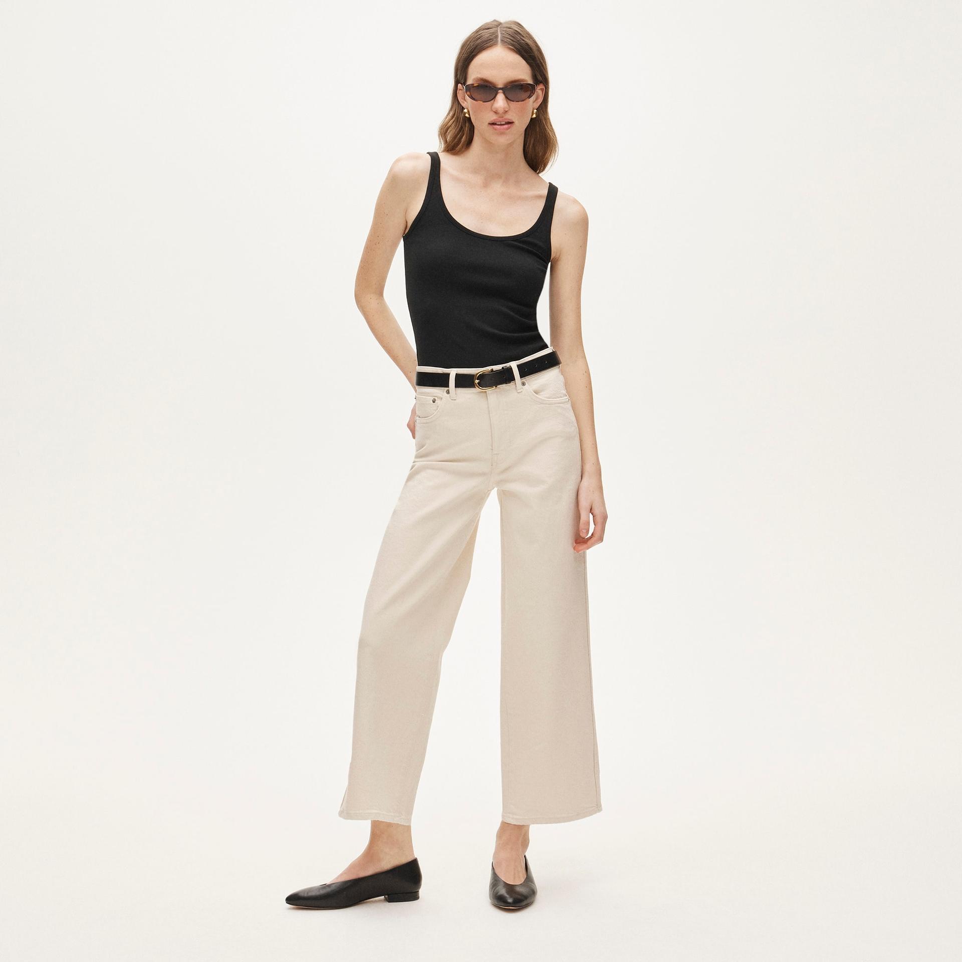 everyday wide-leg ankle jean in semi-stretch