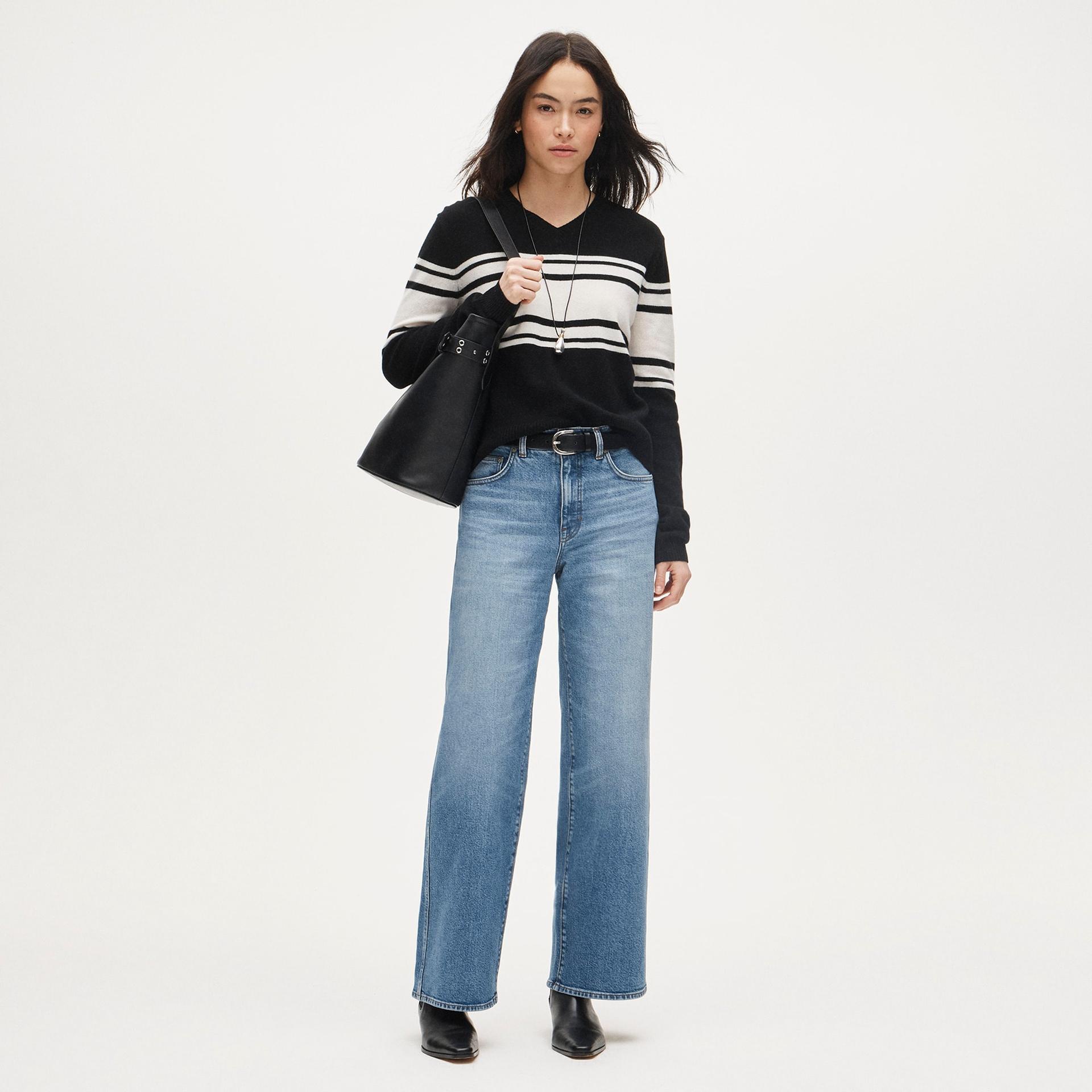 everyday wide-leg ankle jean with washblocking