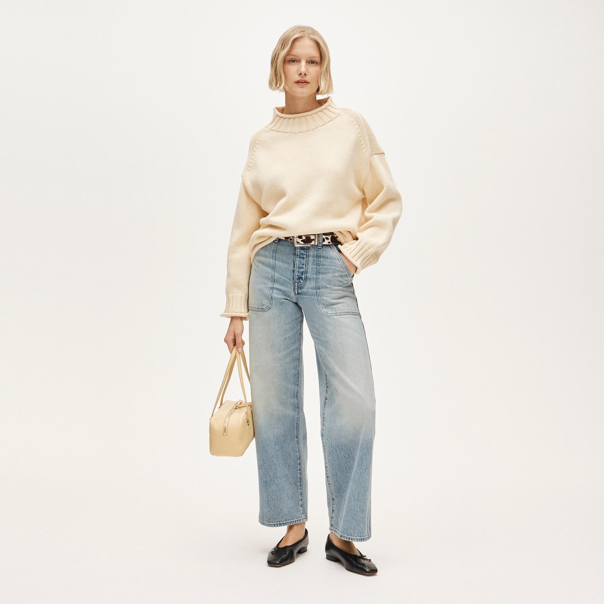 everyday wide-leg ankle jean with washblocking