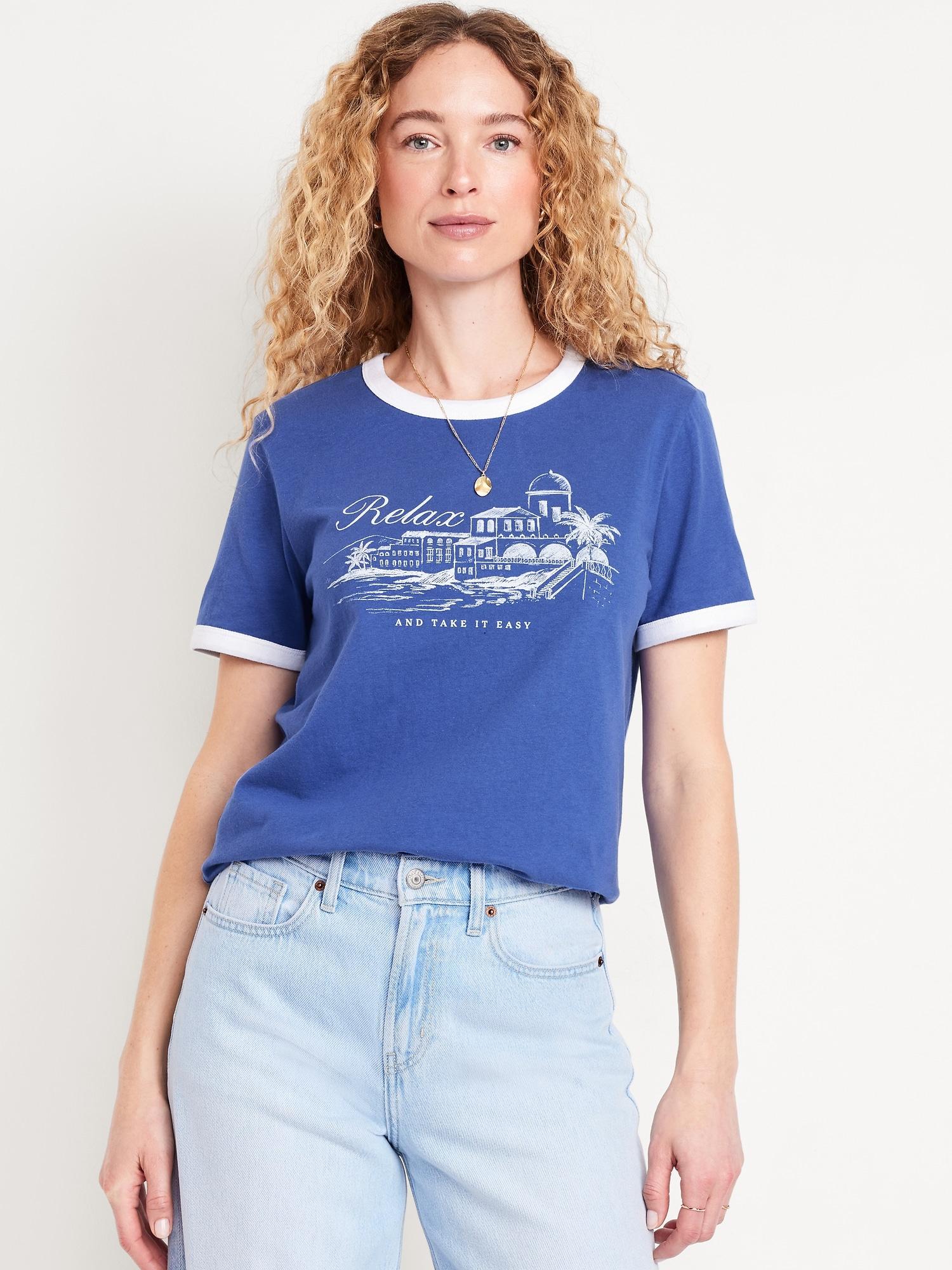everywear graphic crew-neck tee for women