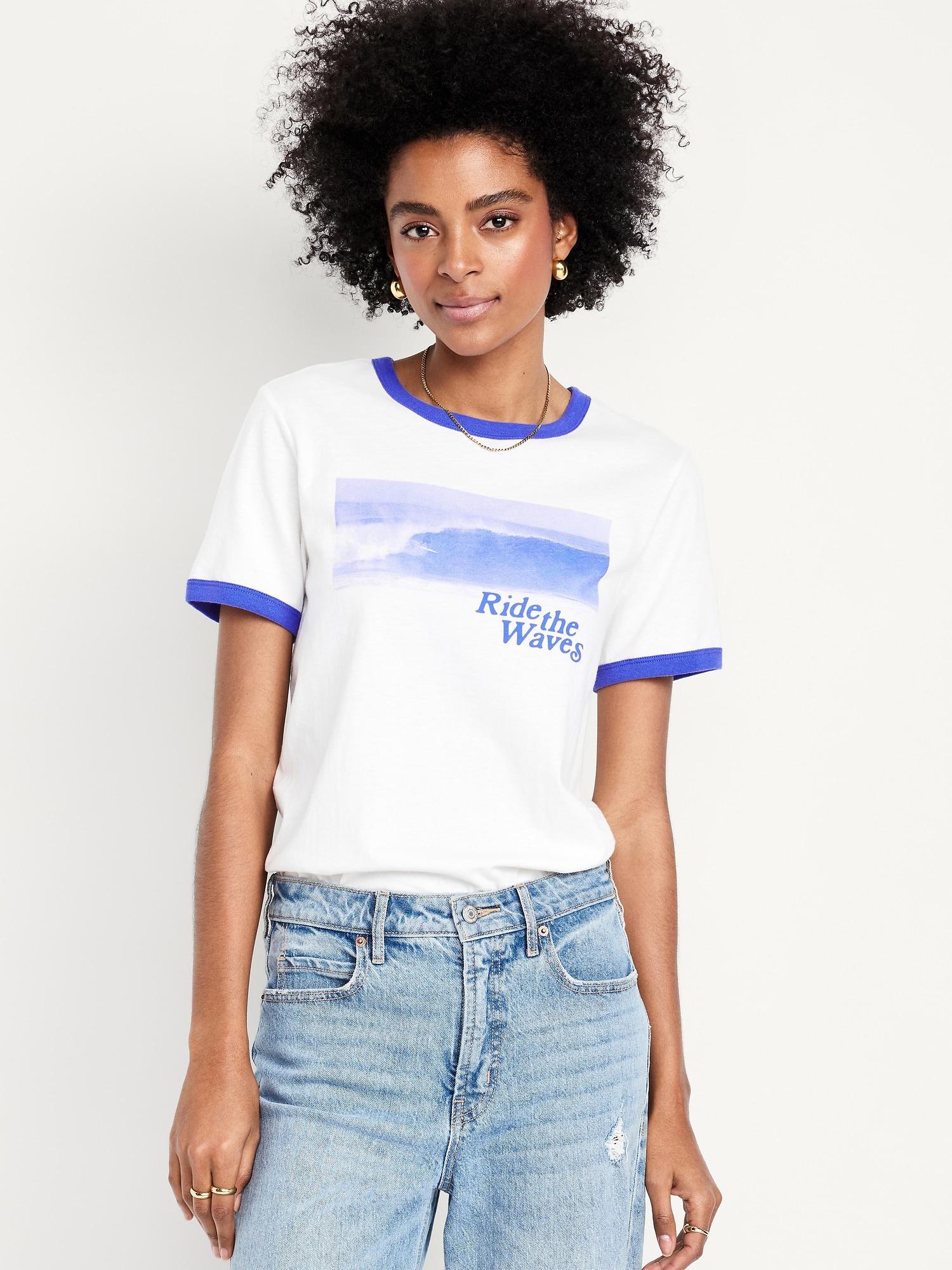 everywear graphic crew-neck tee for women